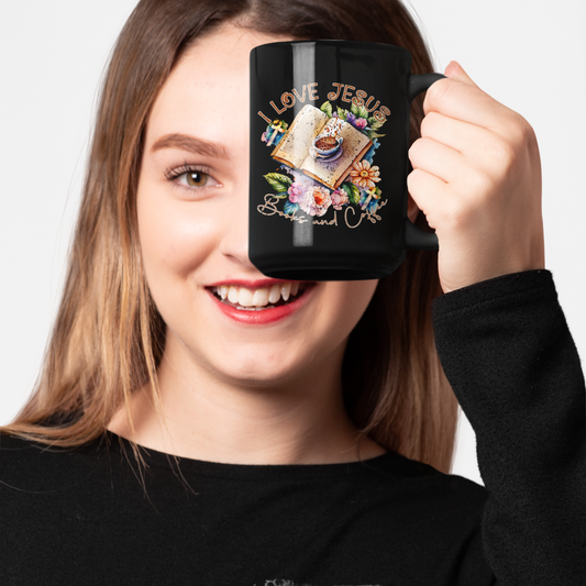 I Love Jesus, Books and Coffee (11oz, 15oz)