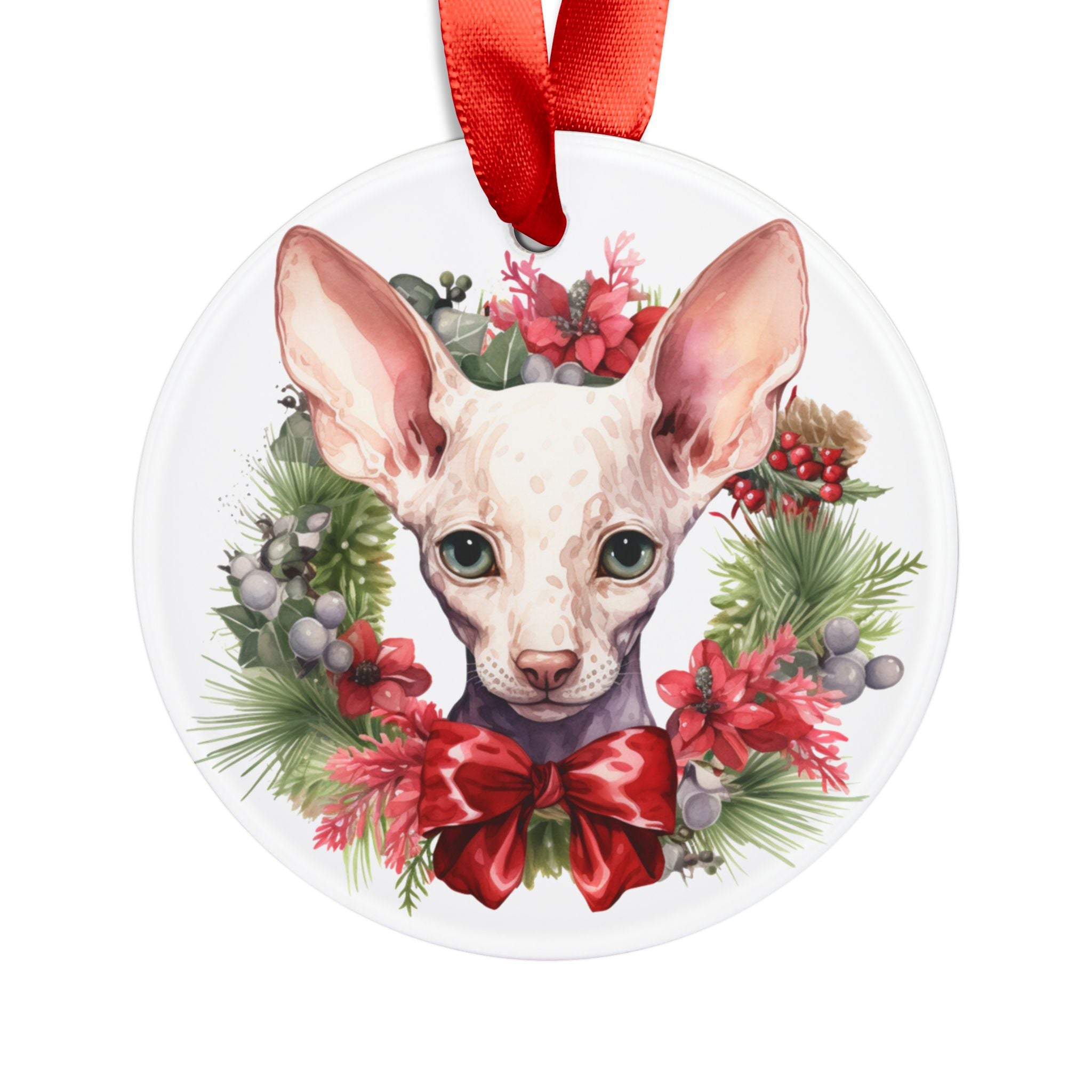 24 Breeds Christmas Cat Ornament with Ribbon