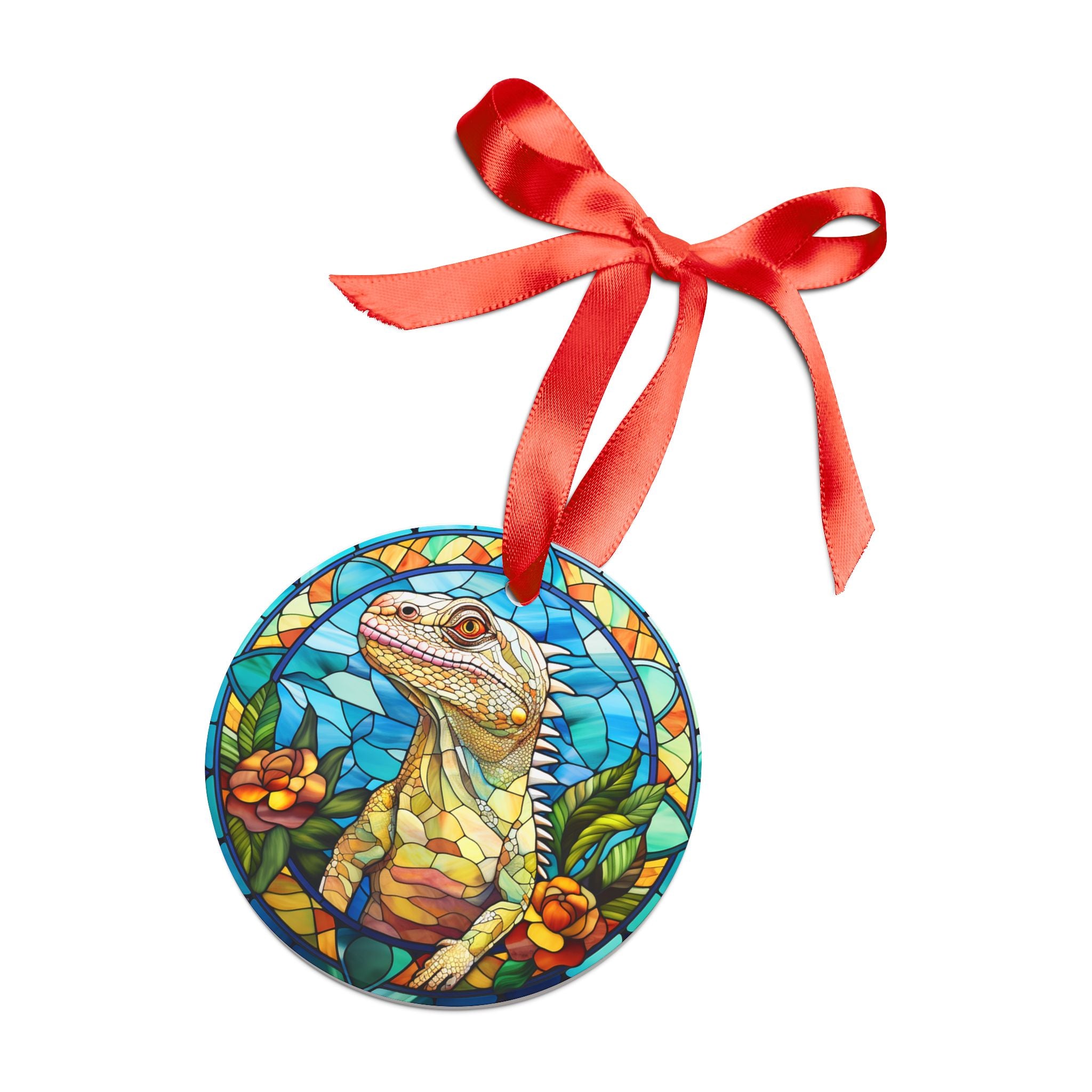 Iguana Christmas Ornament with Ribbon