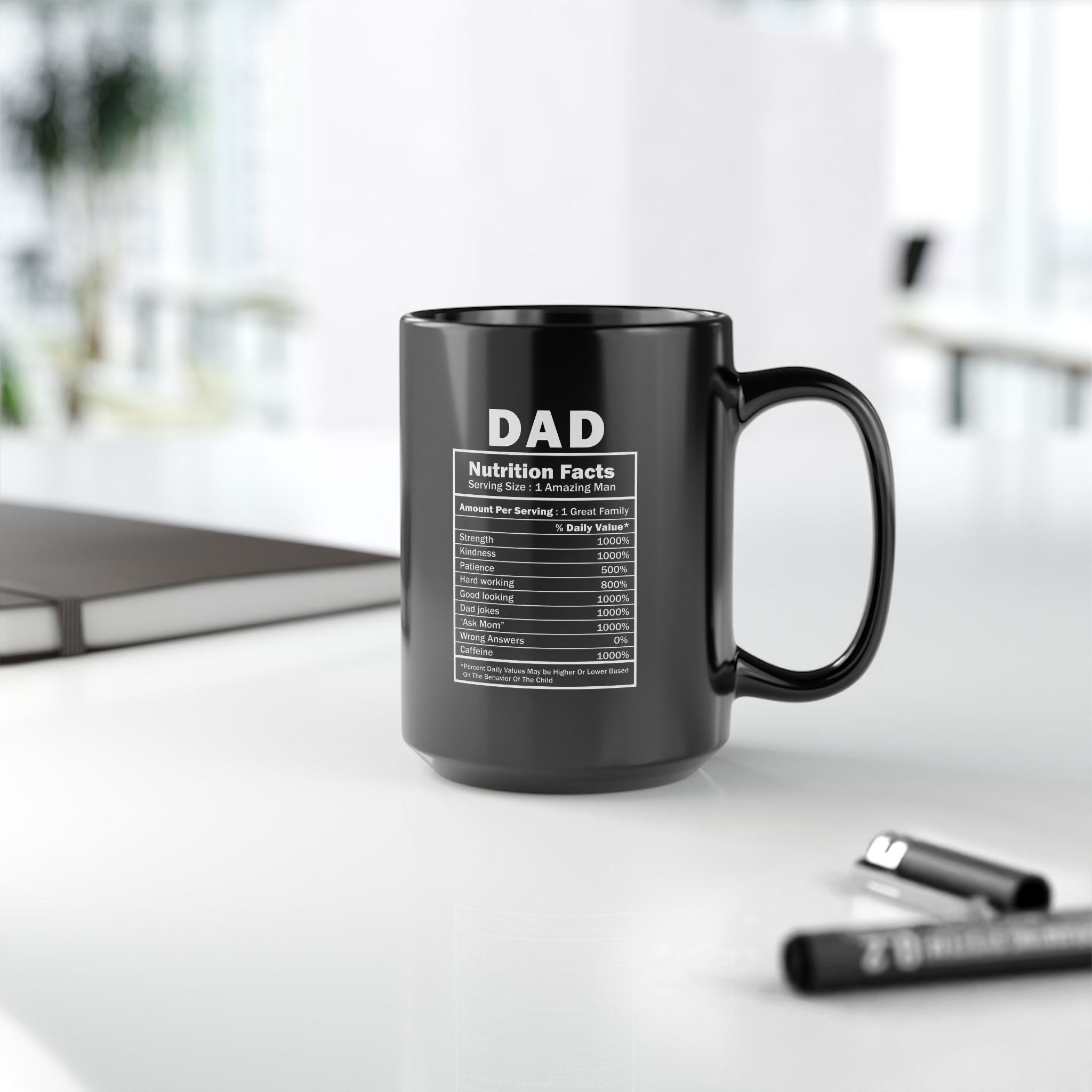 Dad Nutrition Facts Black