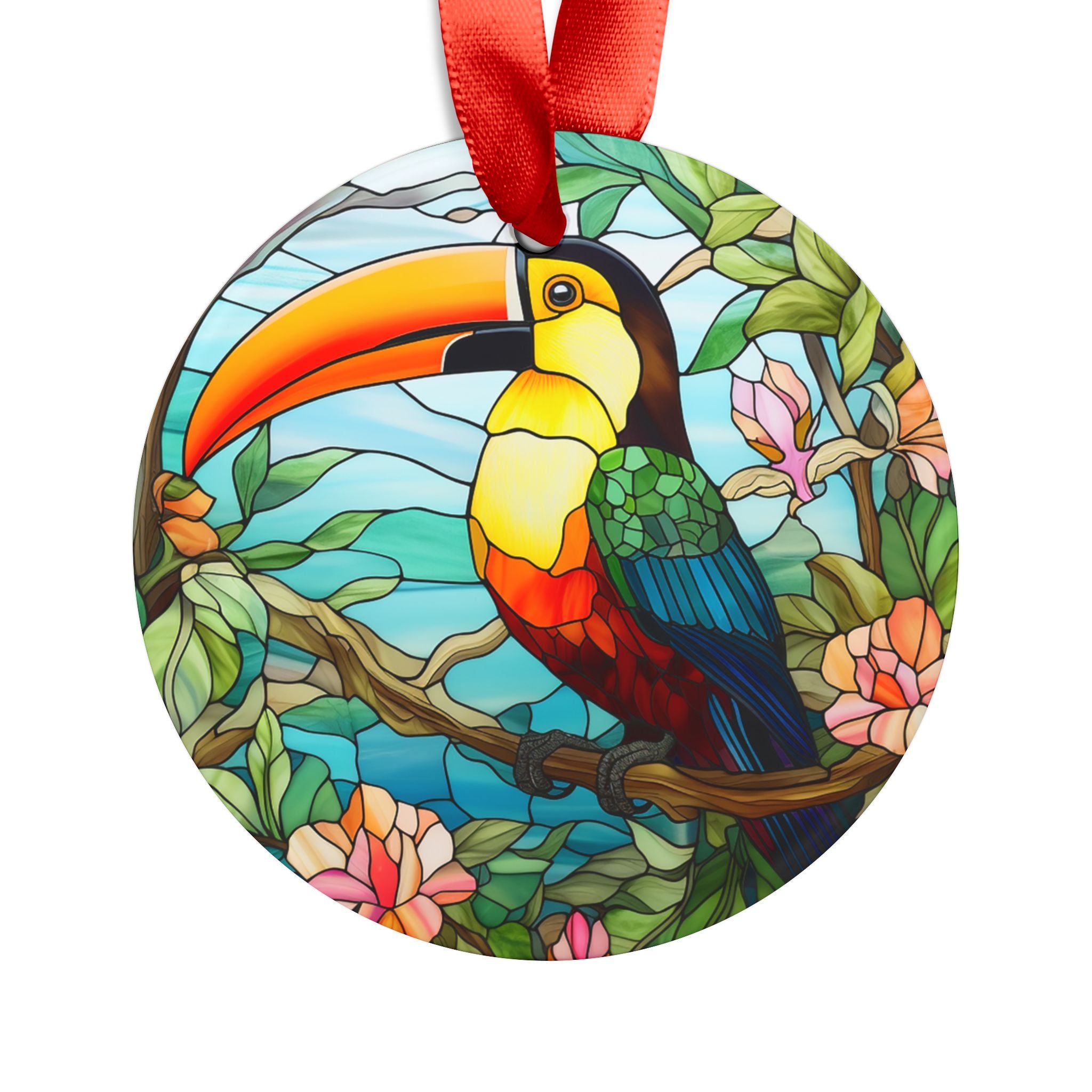 Toucan Ornament with Ribbon