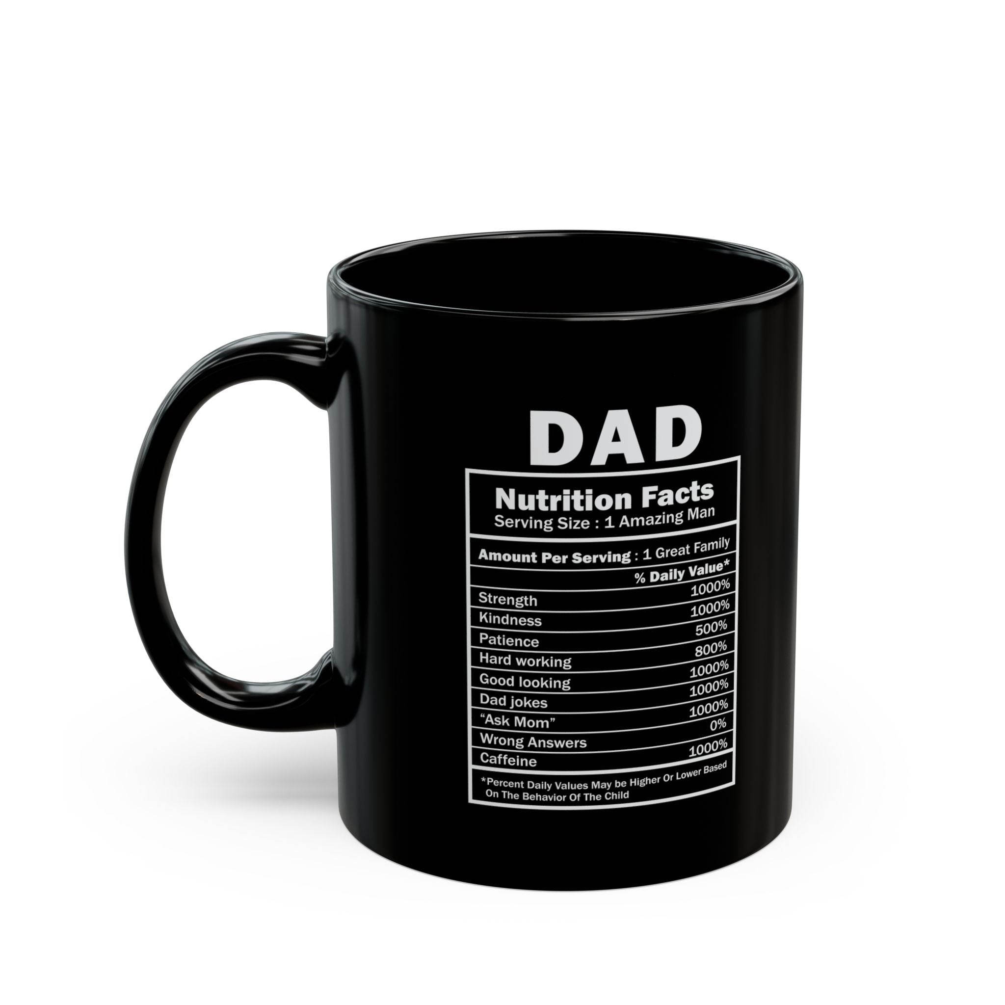 Dad Nutrition Facts Black