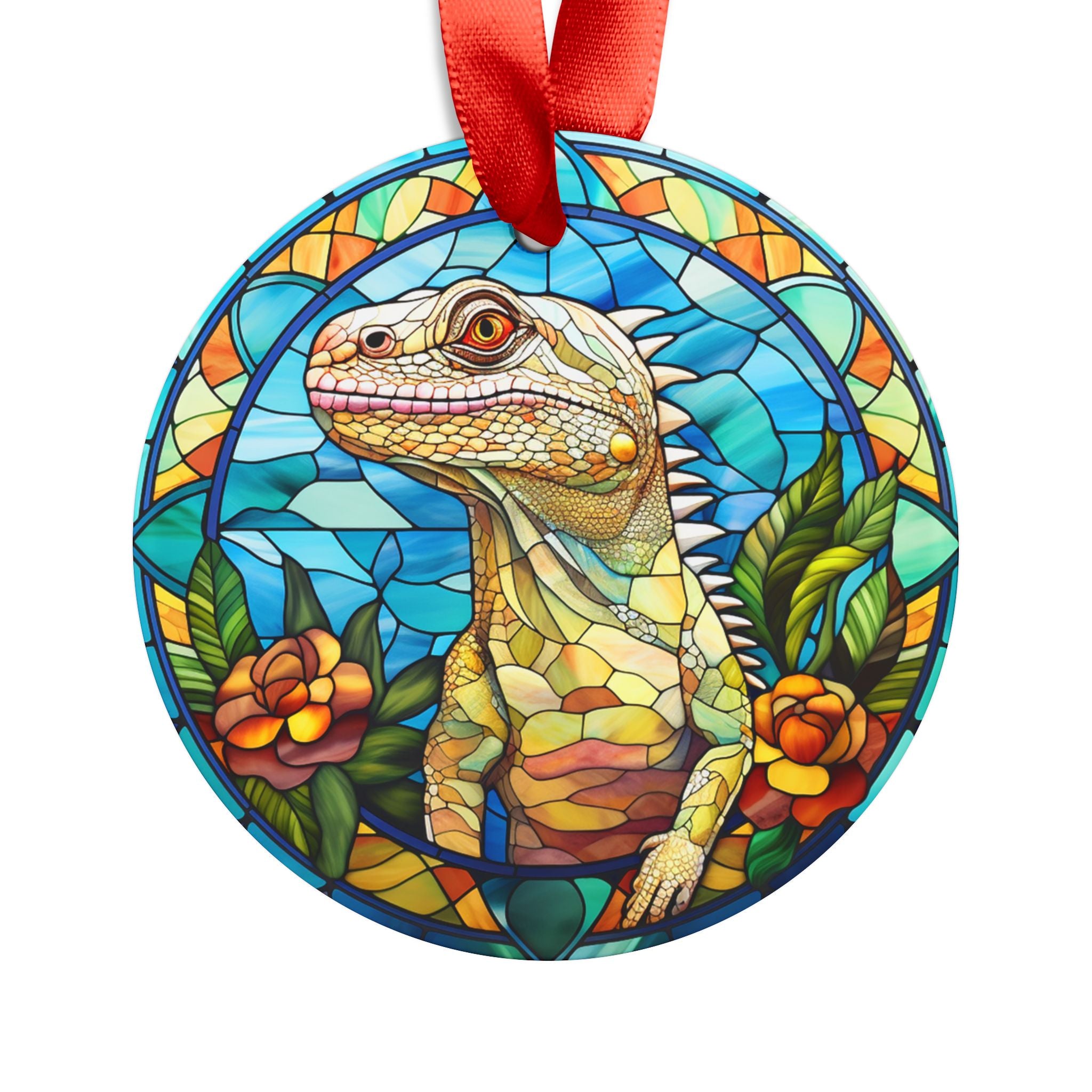 Iguana Christmas Ornament with Ribbon