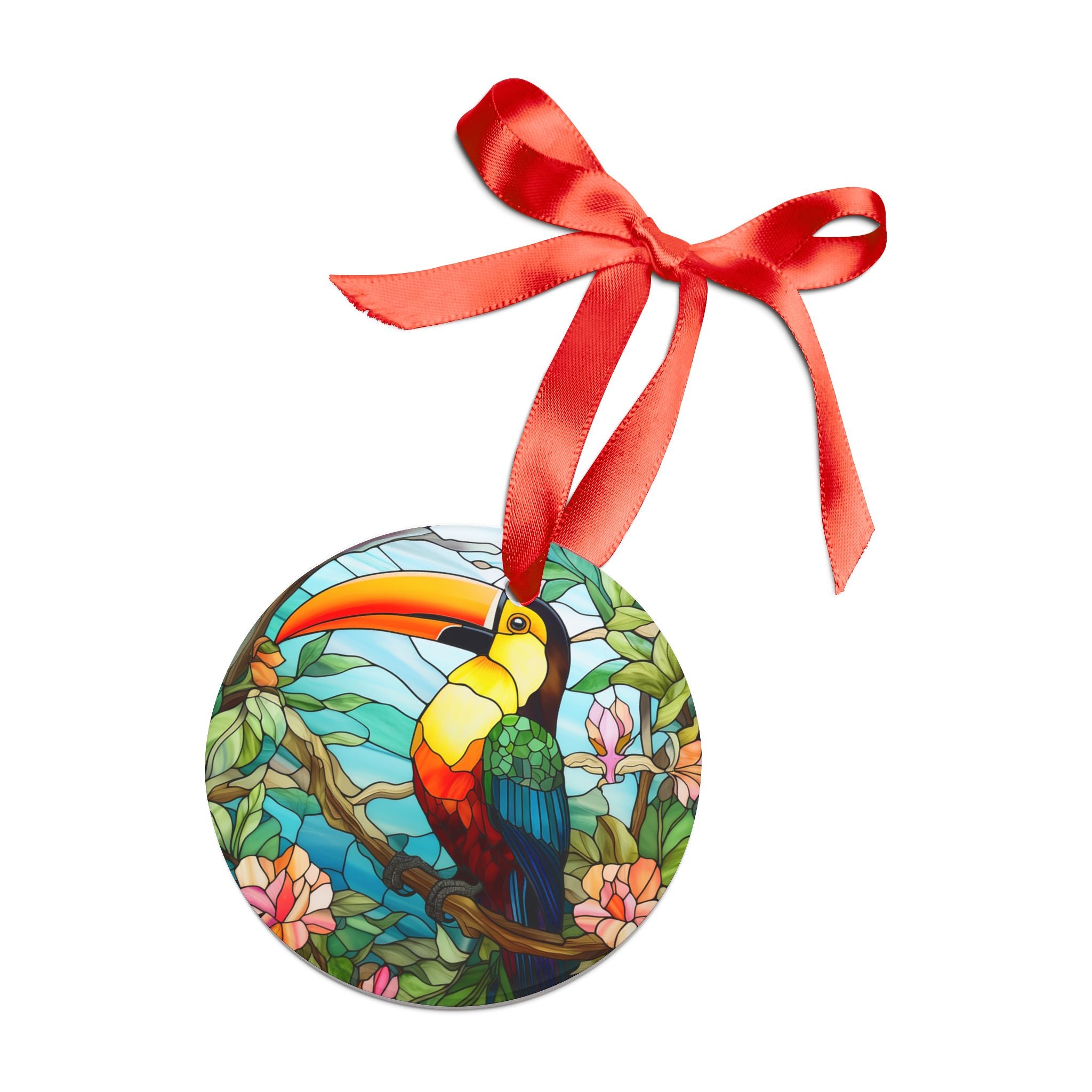 Toucan Ornament with Ribbon
