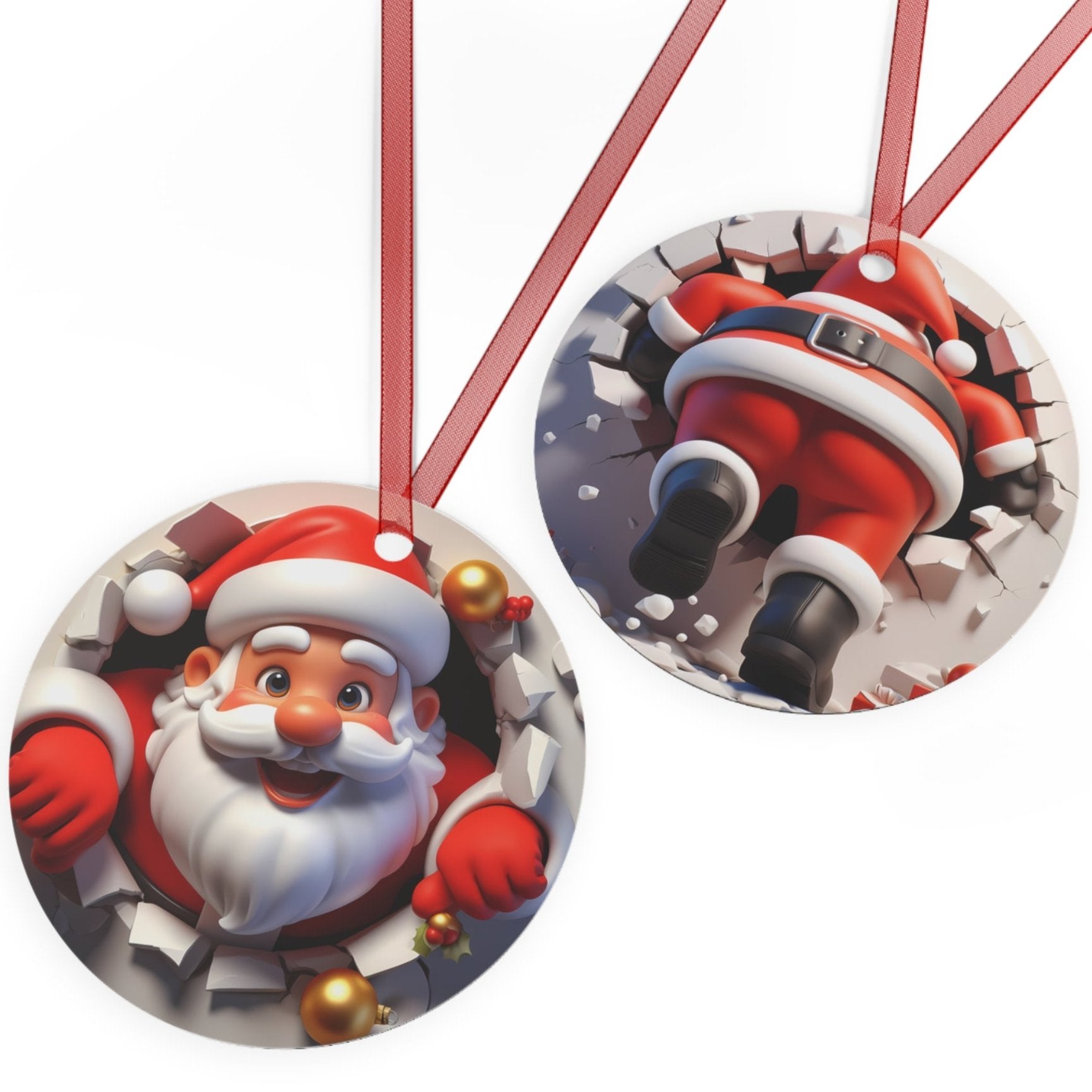 Front and Back Santa Ornament