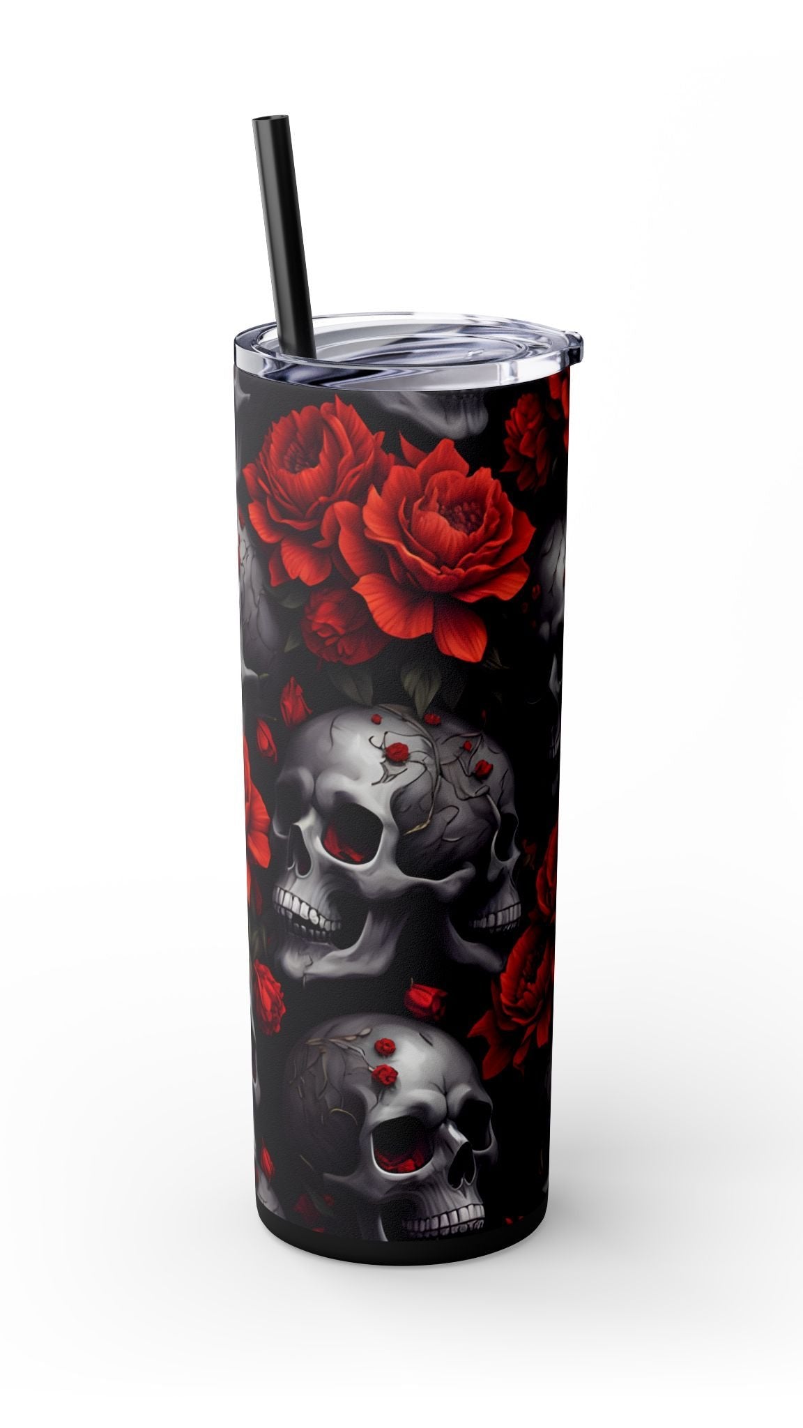 Skulls and Red Roses Tumbler