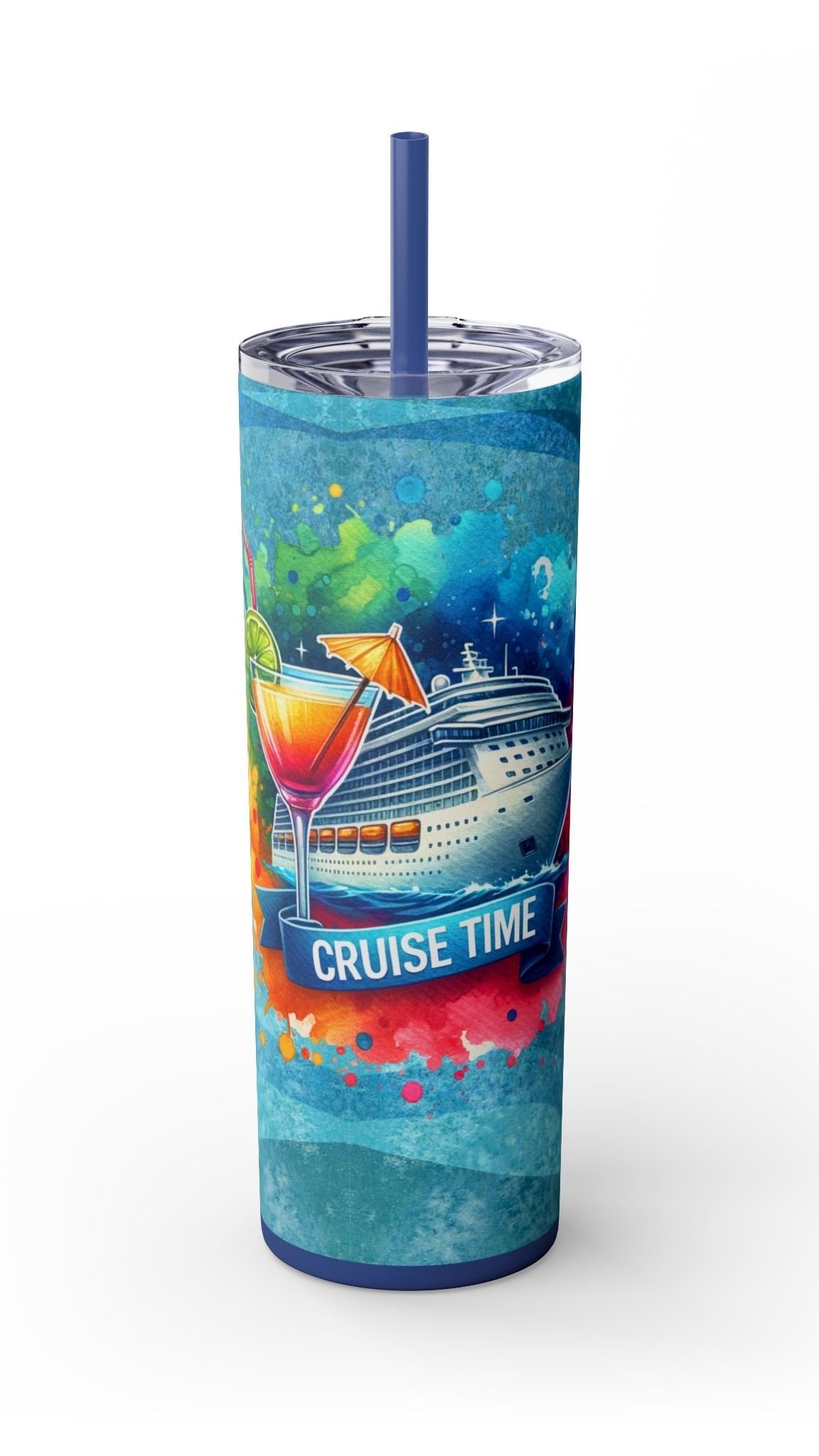 Cruise Time Skinny Tumbler w/ Straw