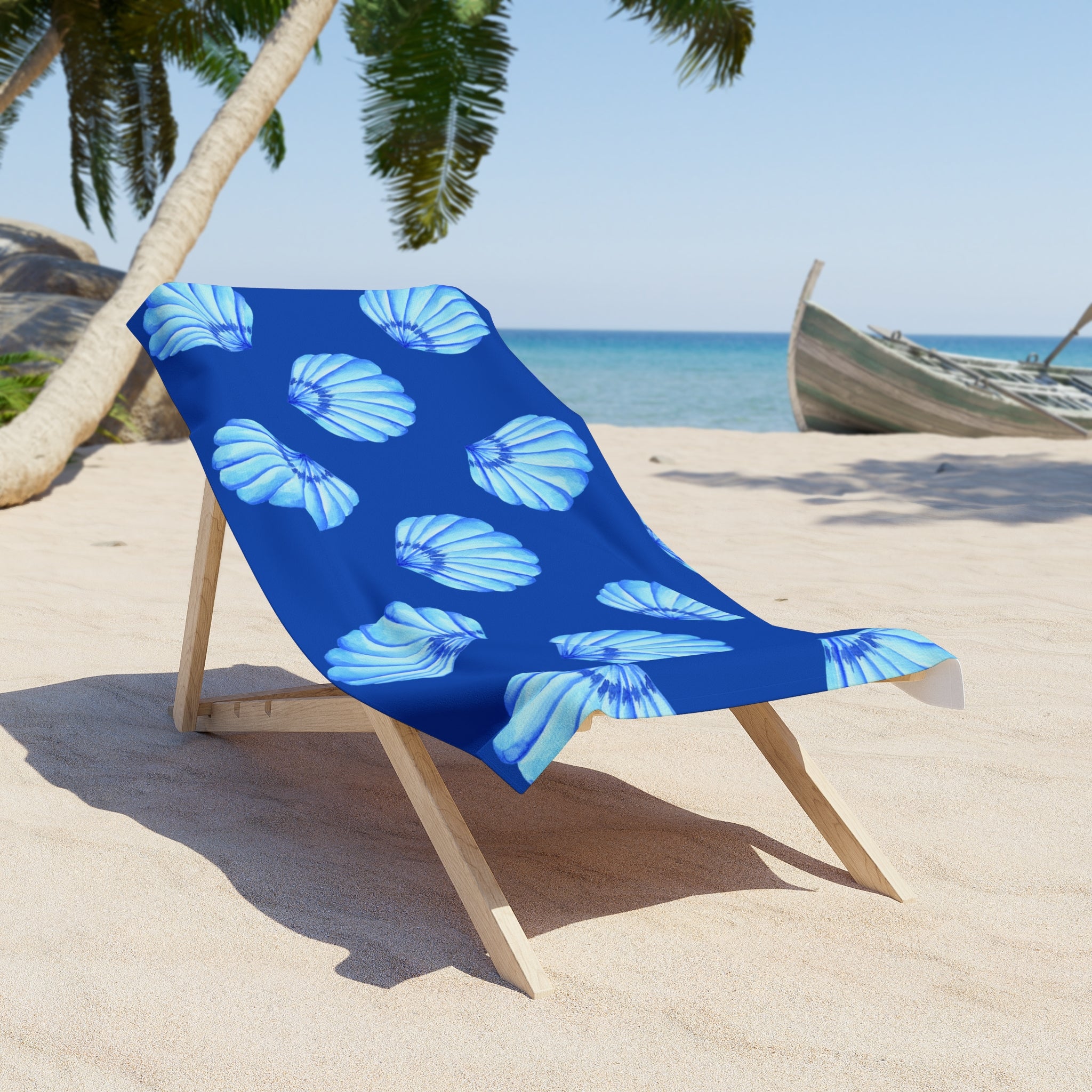 Blue Seashell  Beach Towel - 2 Sizes