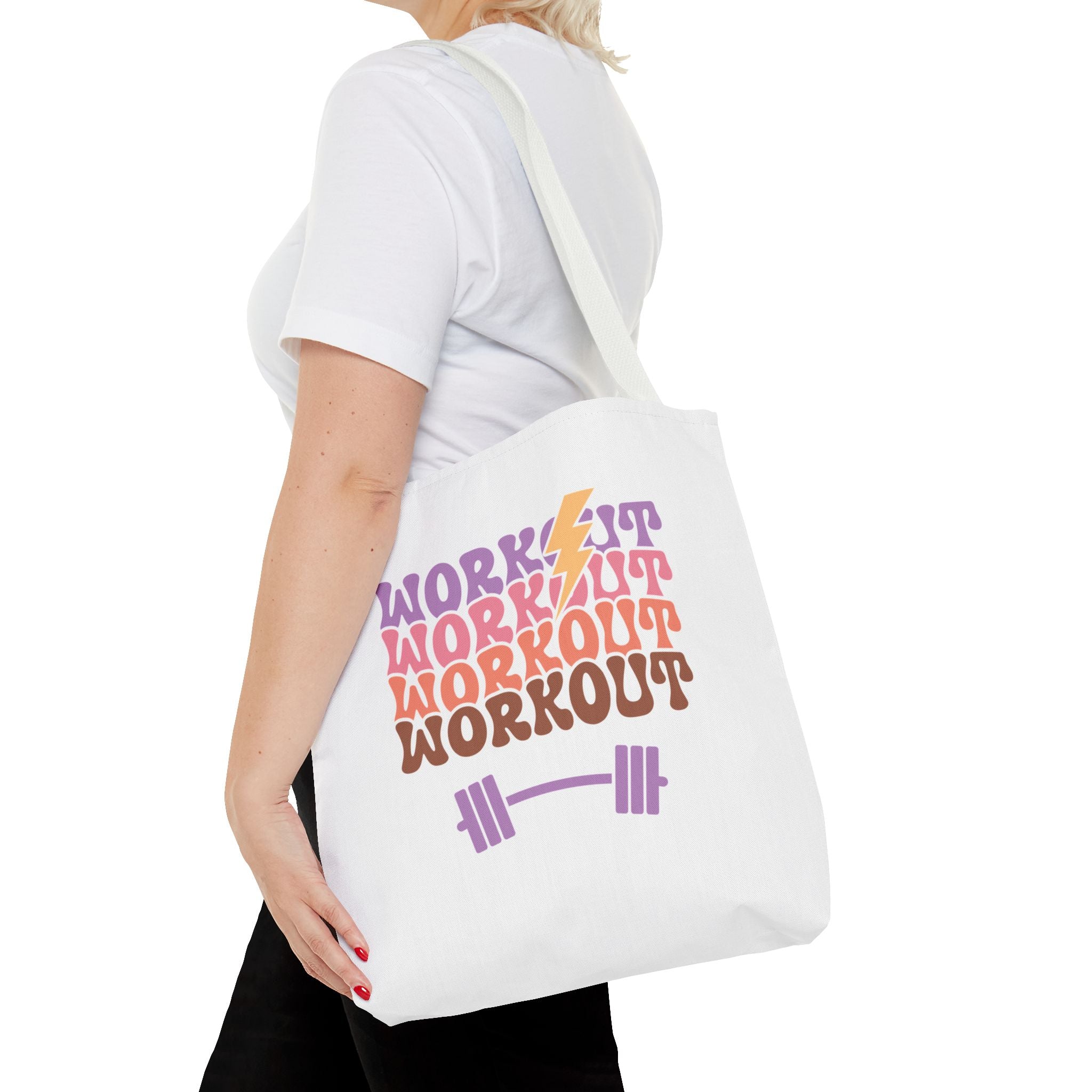 White Workout Tote Bag