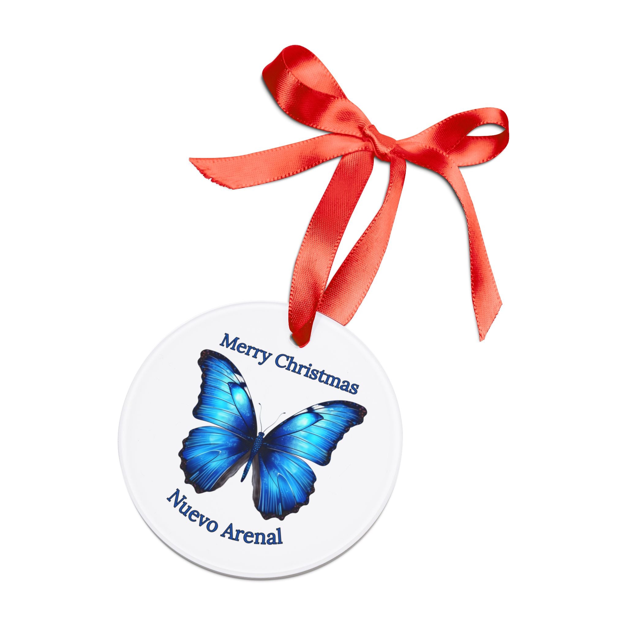 Merry Christmas Blue Morpho Butterfly