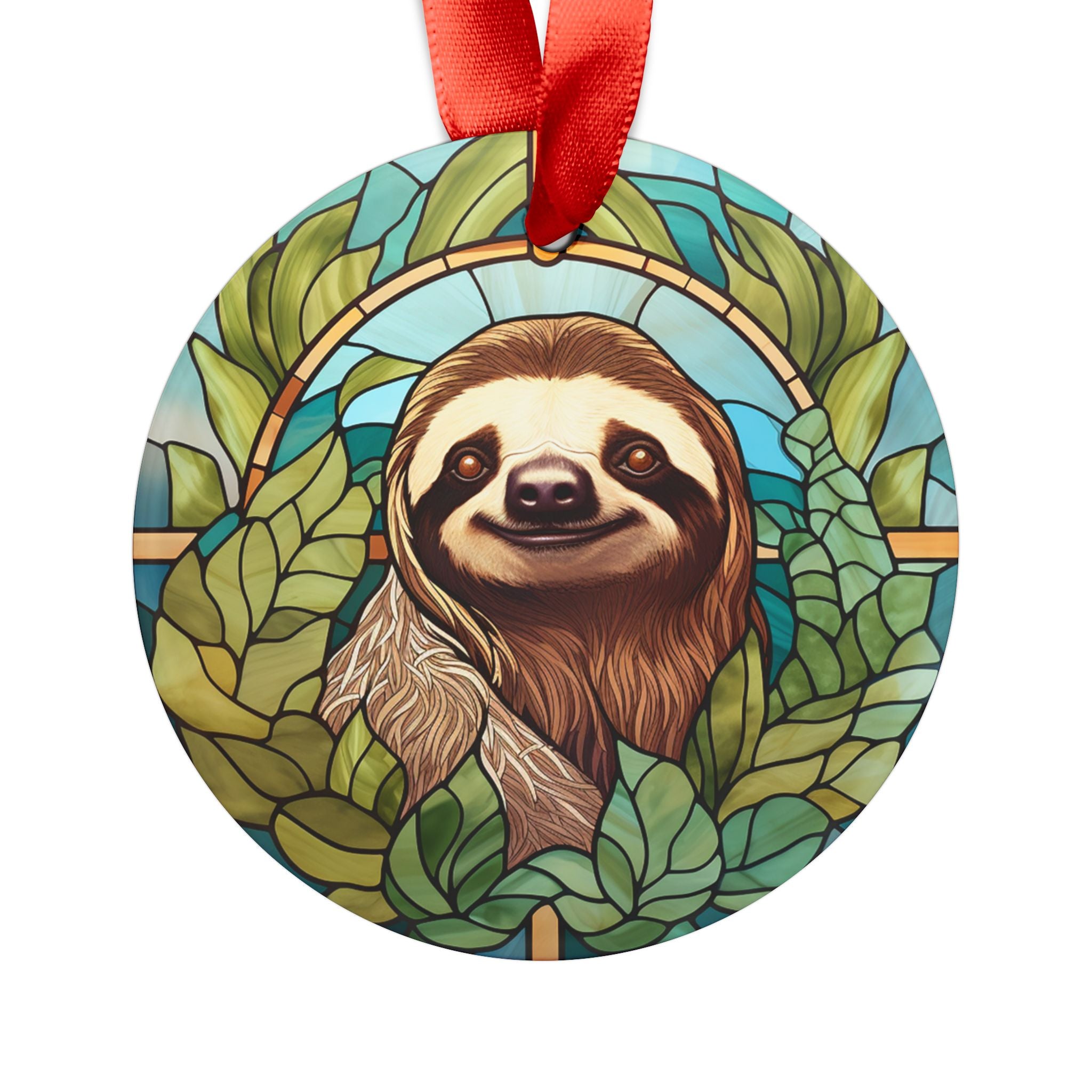 Sloth Ornament with Ribbon