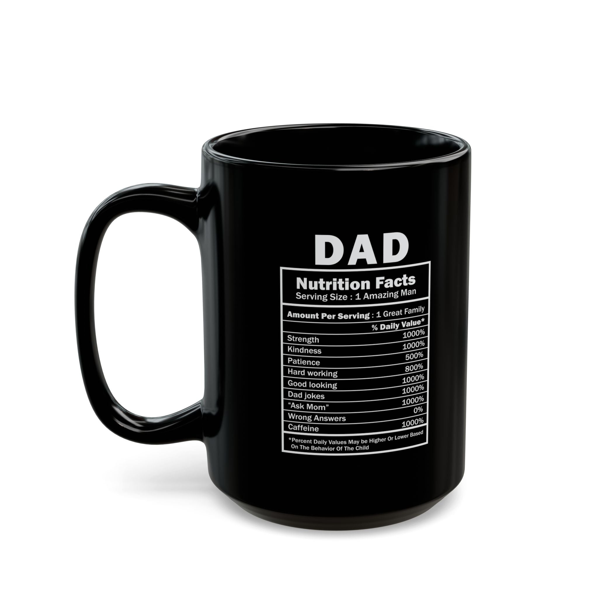 Dad Nutrition Facts Black