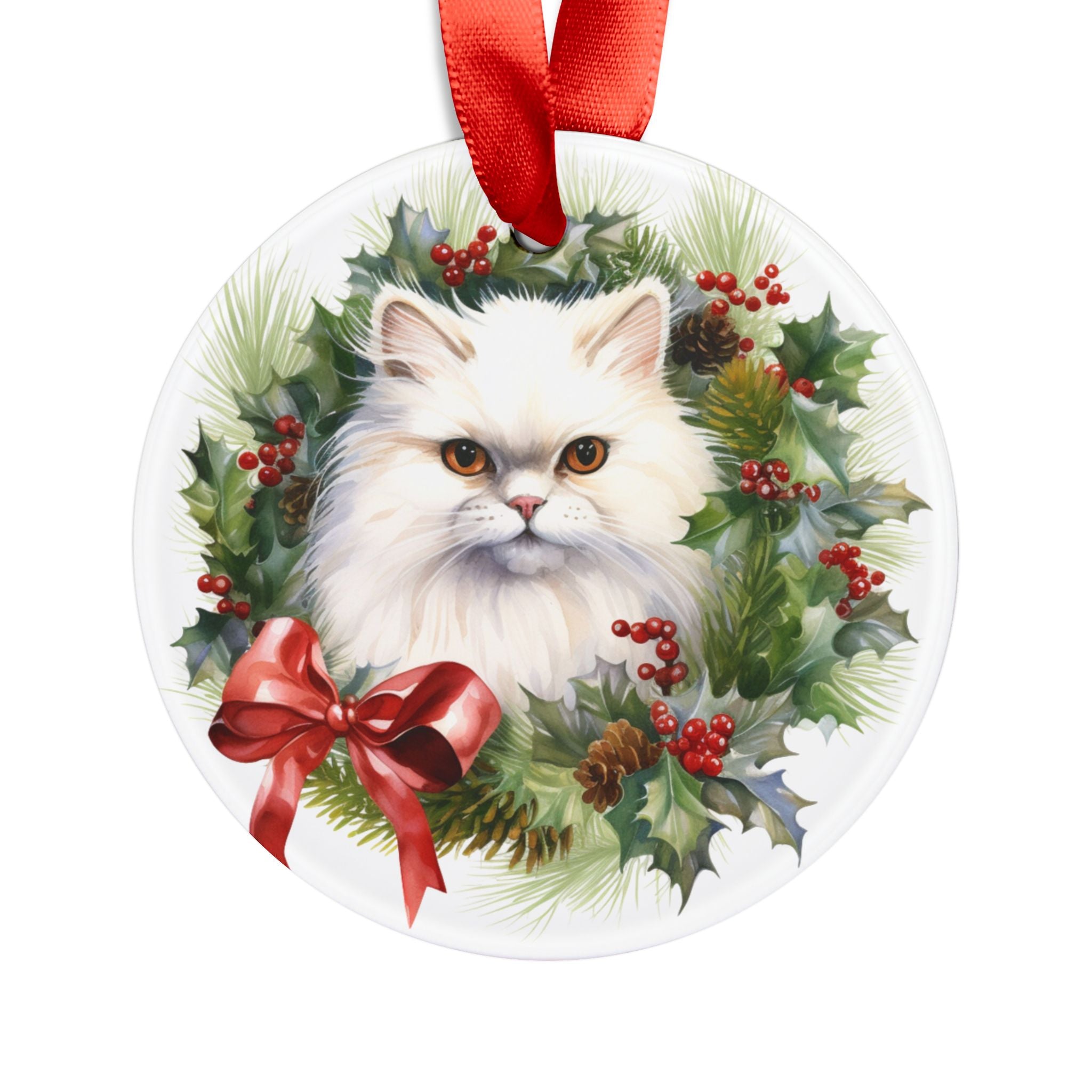 24 Breeds Christmas Cat Ornament with Ribbon