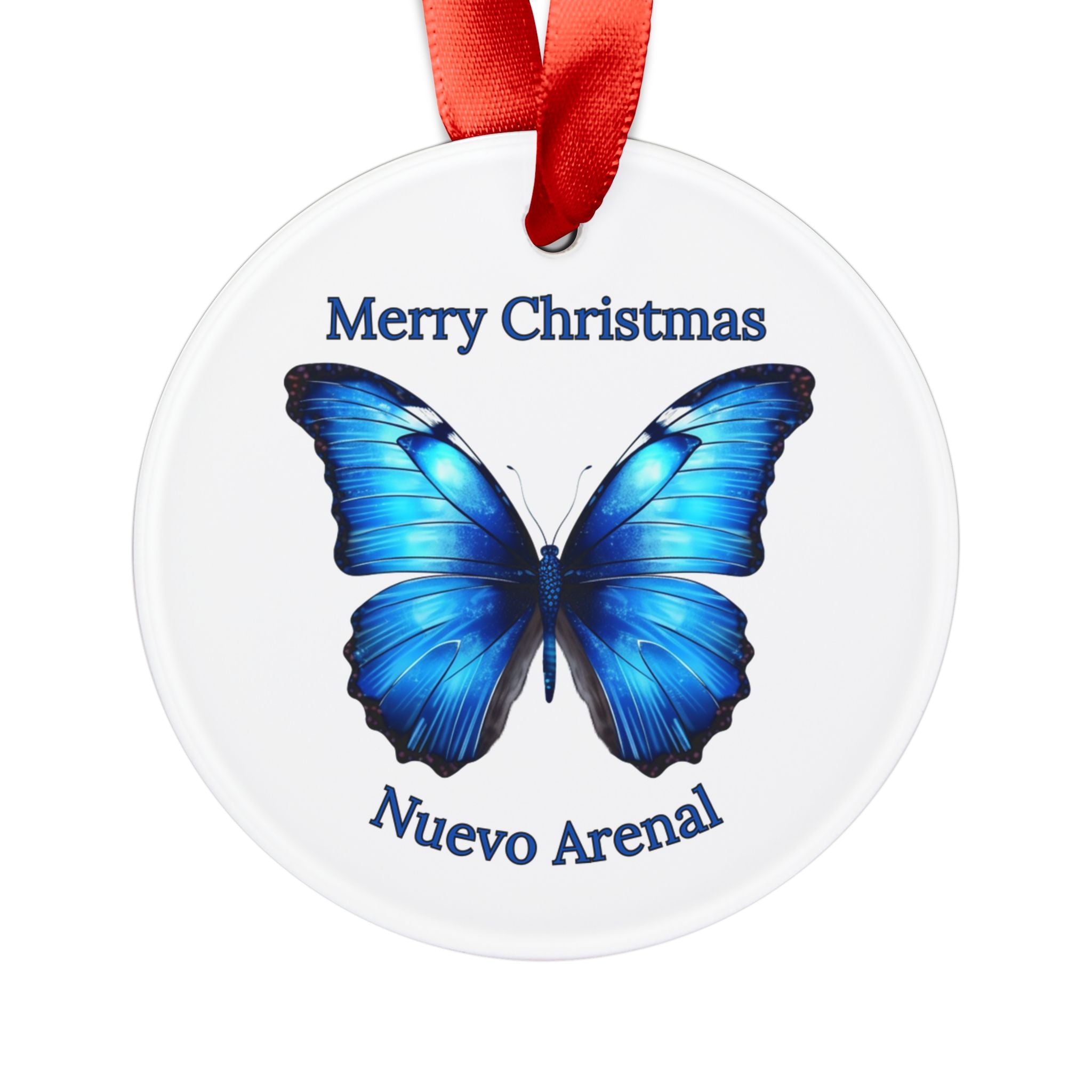 Merry Christmas Blue Morpho Butterfly