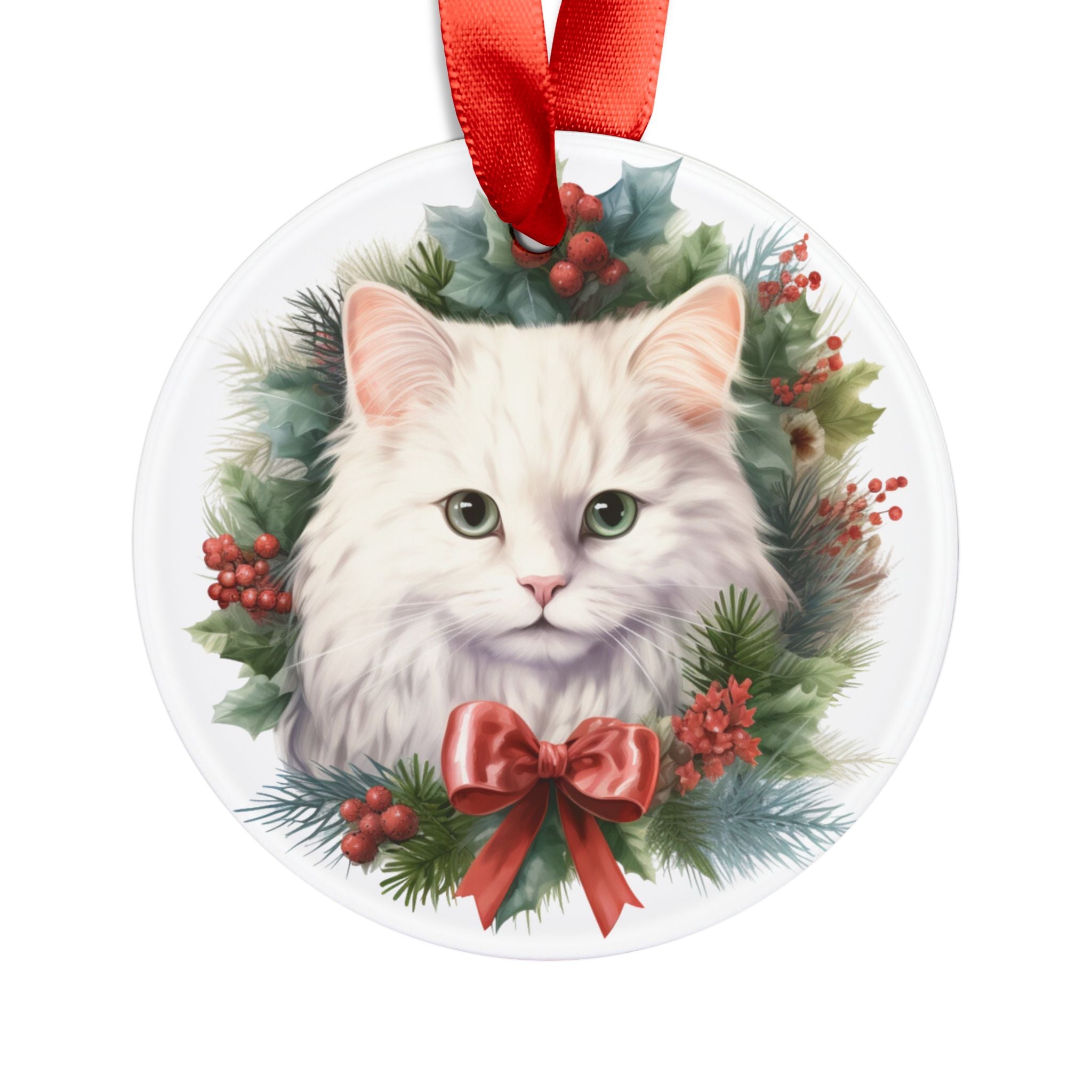 24 Breeds Christmas Cat Ornament with Ribbon