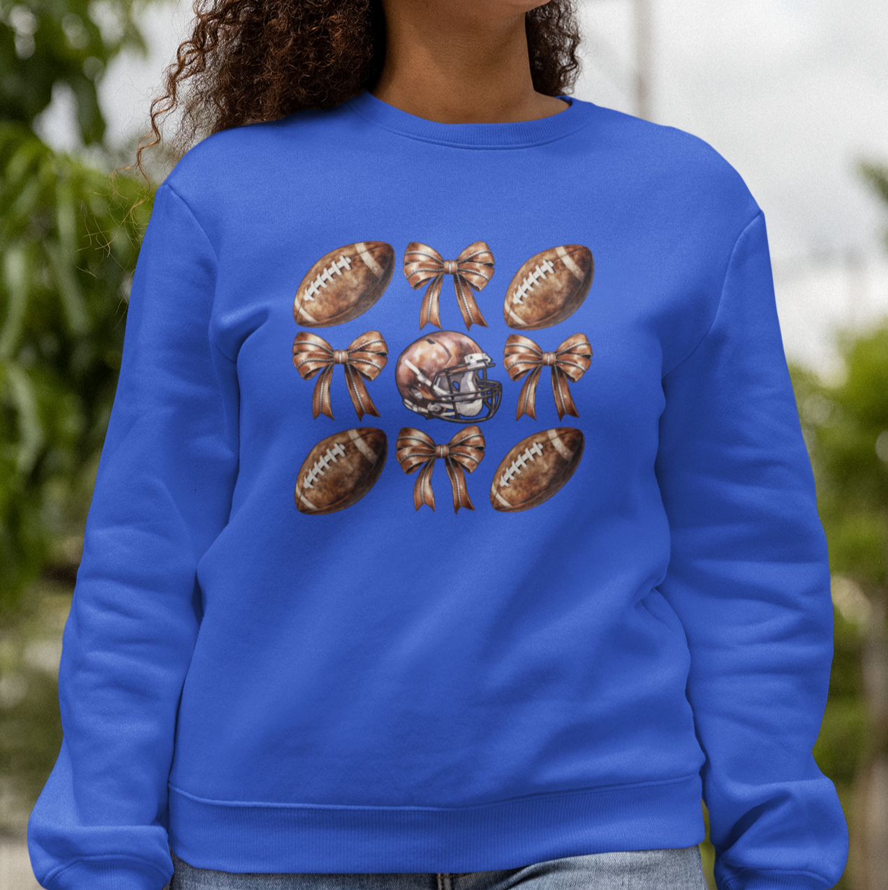 Footballs and Bows Sweatshirt