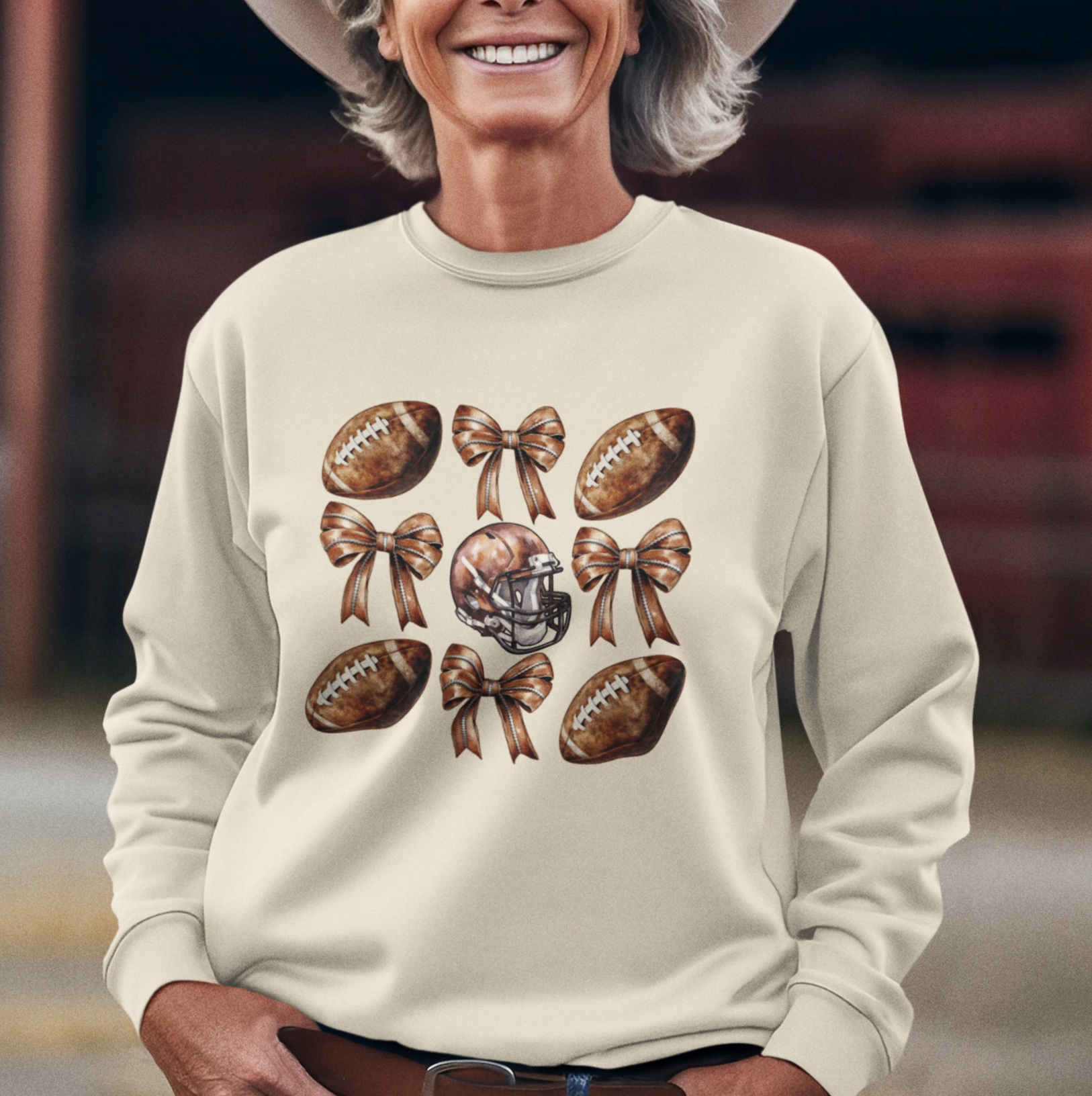 Footballs and Bows Sweatshirt