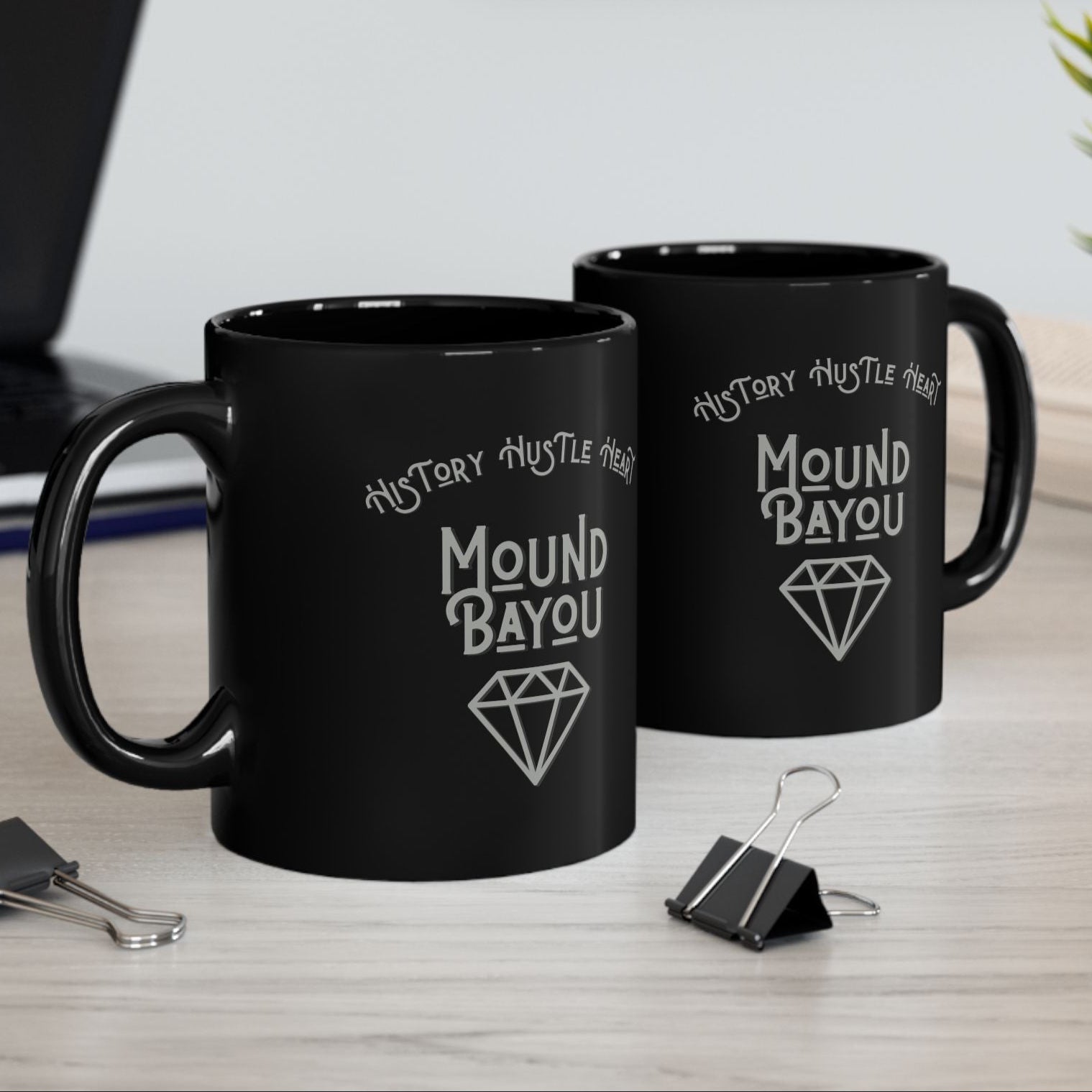 History, Hustle, Heart, Mound Bayou Black Mug
