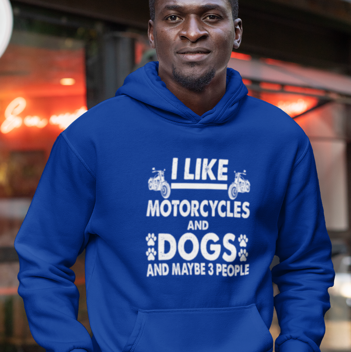 Motorcycles, Dogs, and 3 People Hoodie