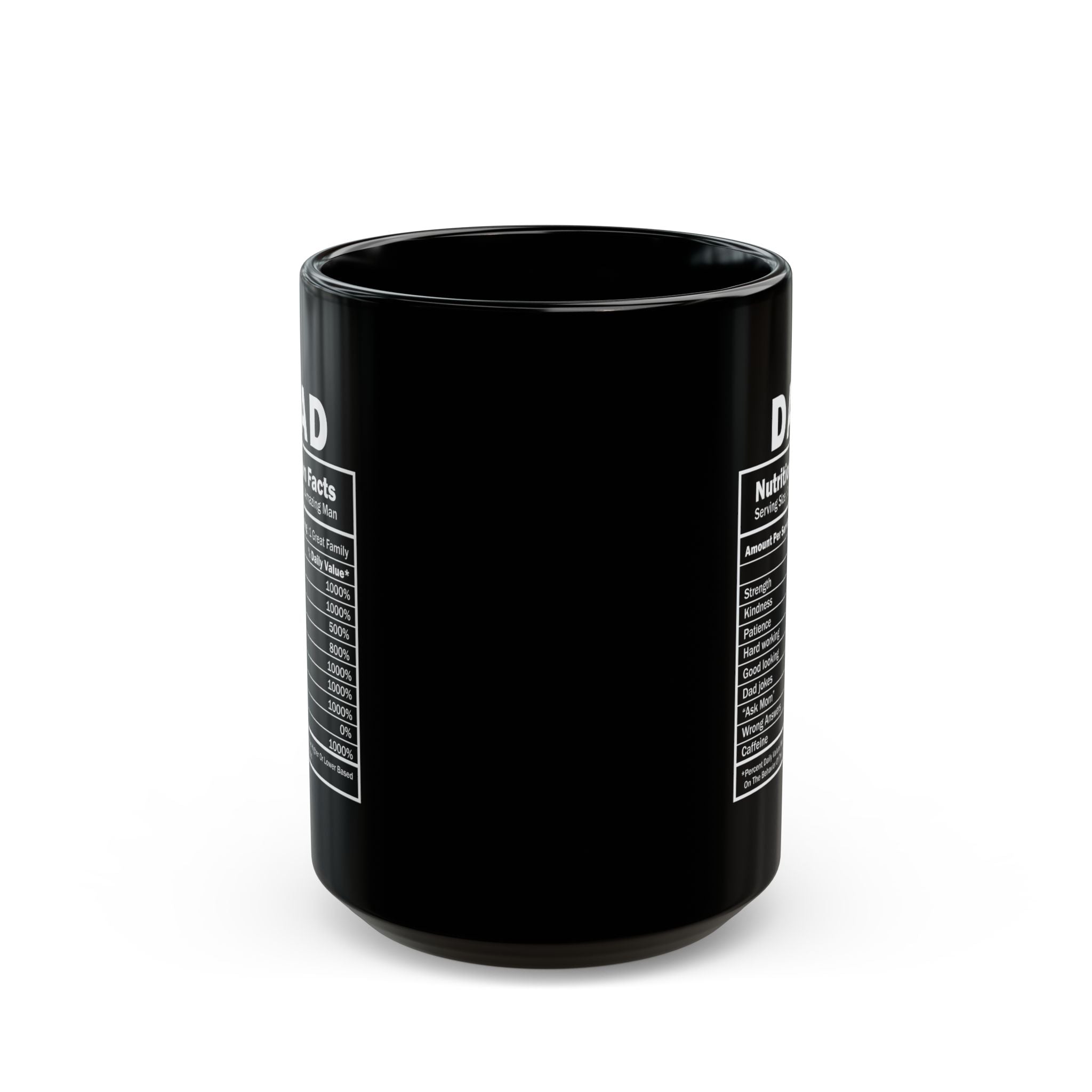 Dad Nutrition Facts Black