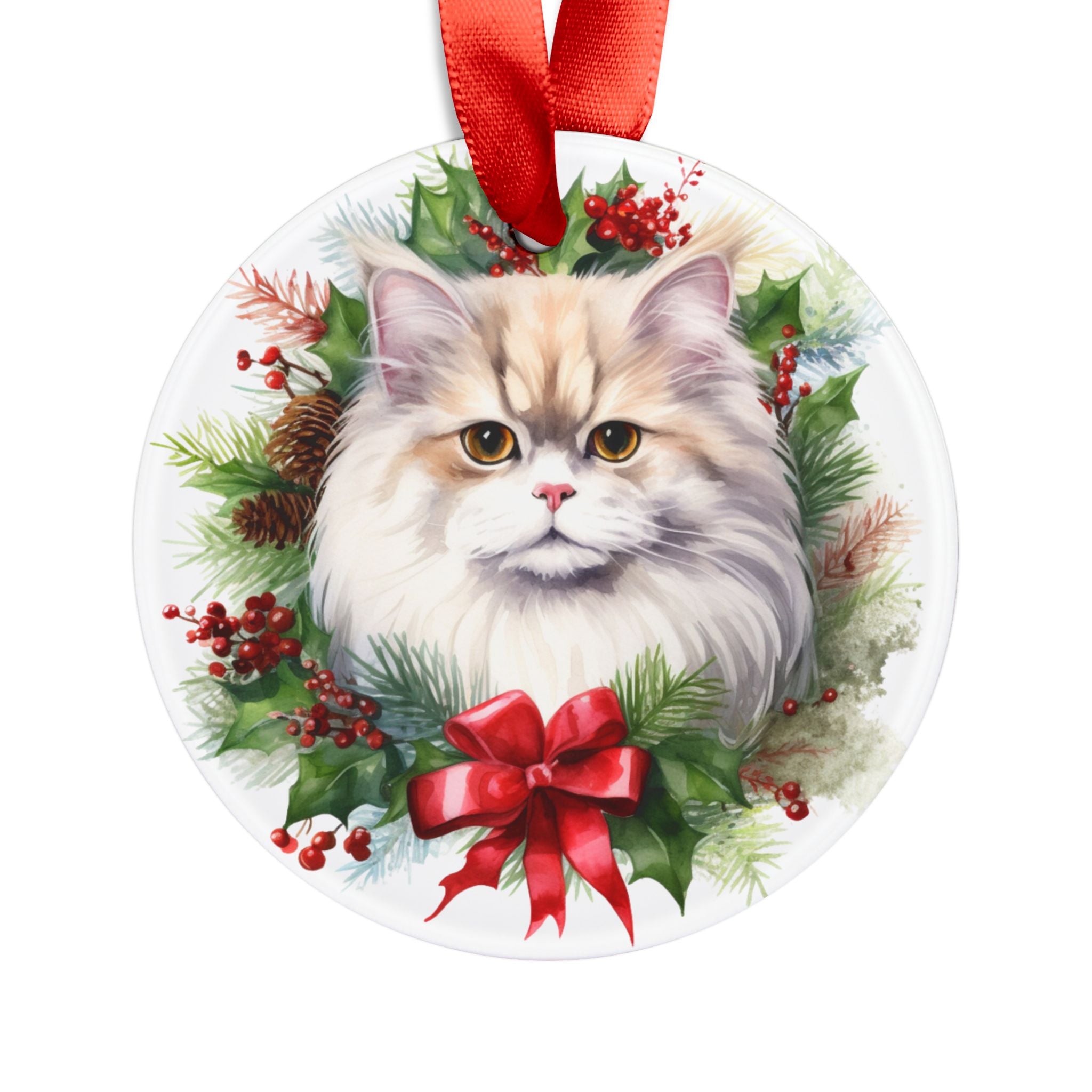 24 Breeds Christmas Cat Ornament with Ribbon