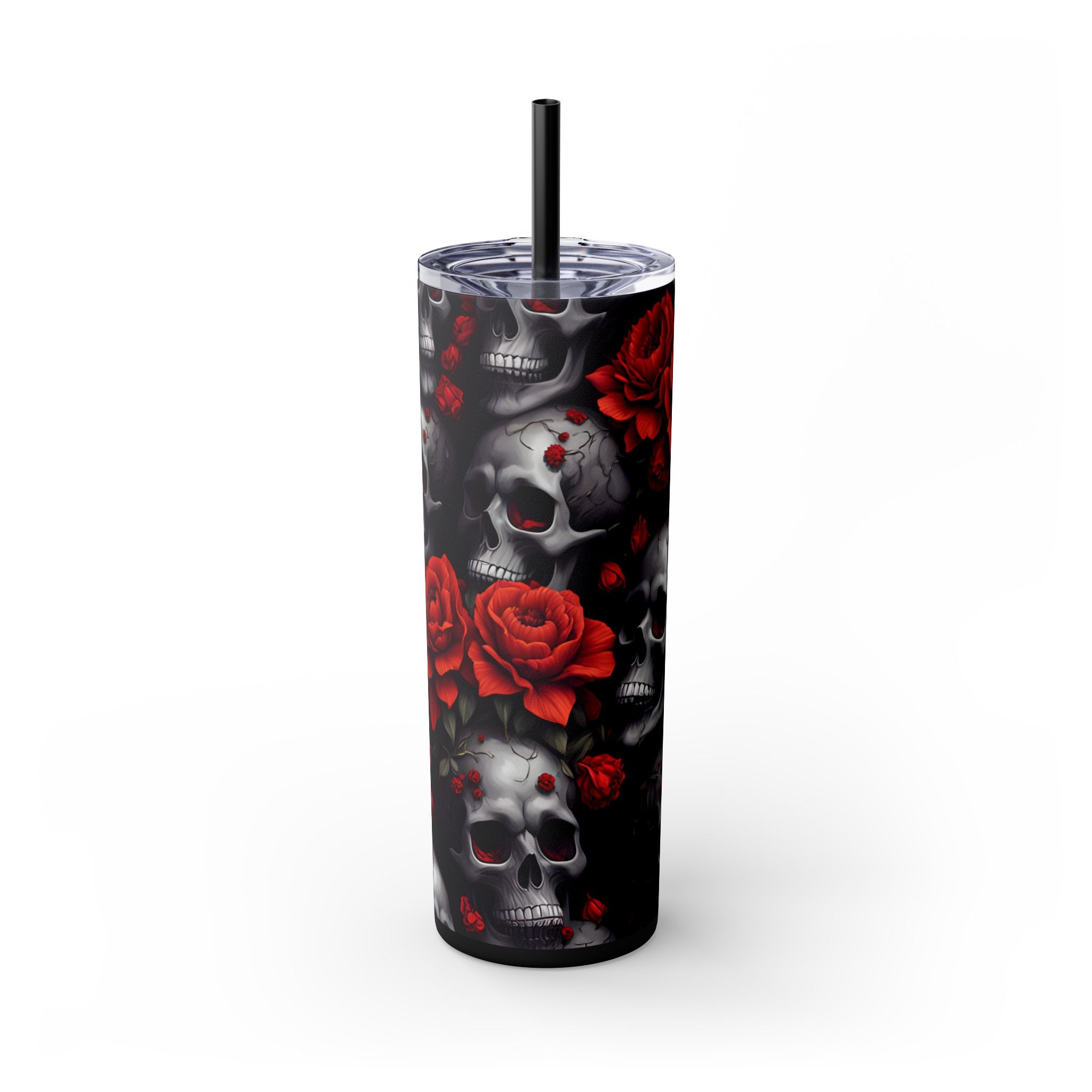 Skulls and Red Roses Tumbler