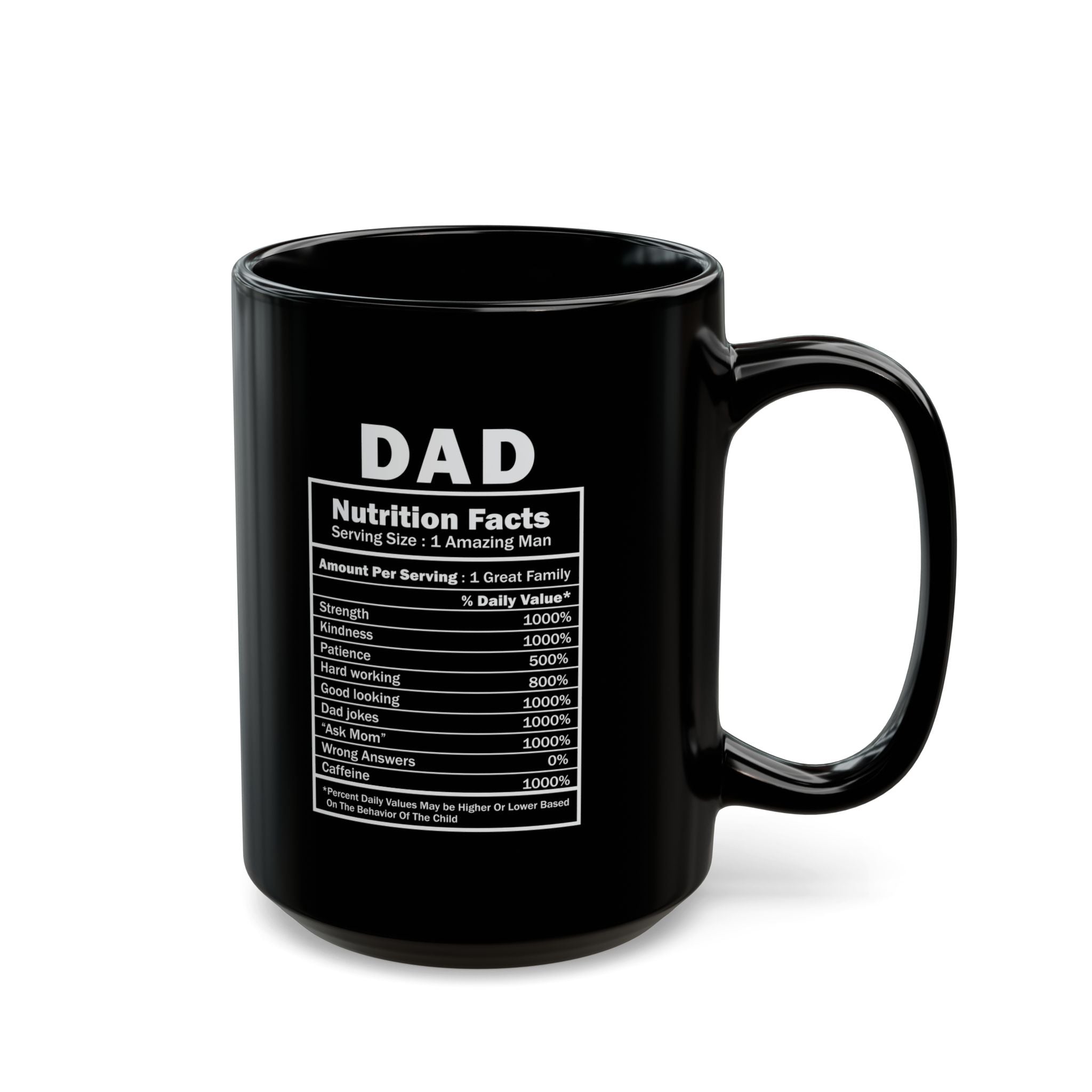 Dad Nutrition Facts Black