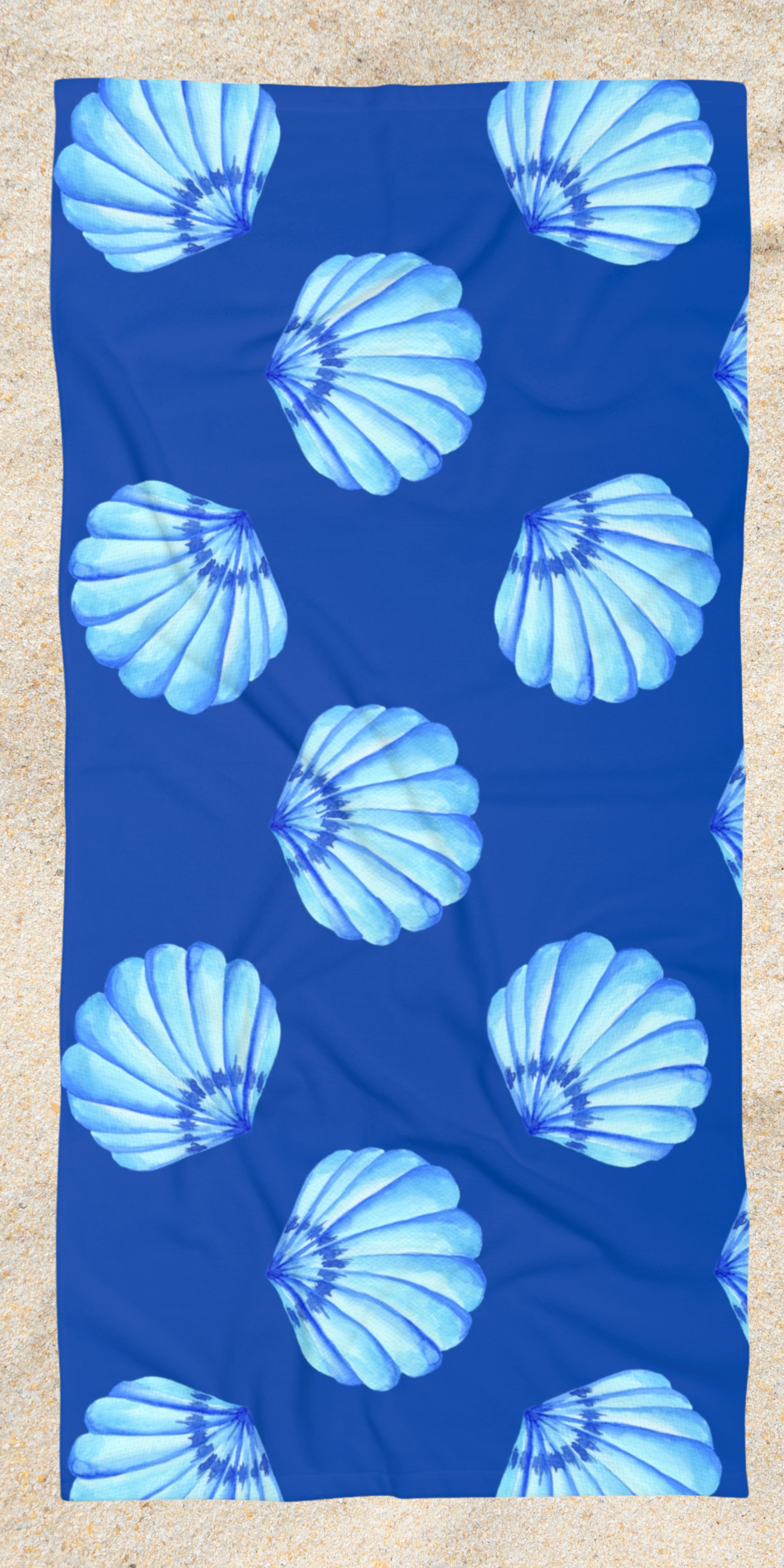 Blue Seashell  Beach Towel - 2 Sizes