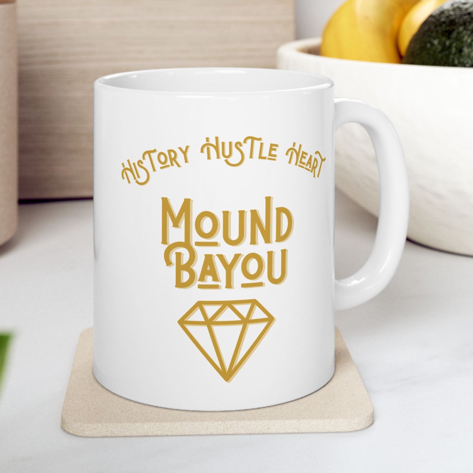 History, Hustle, Heart, Mound Bayou Black Mug