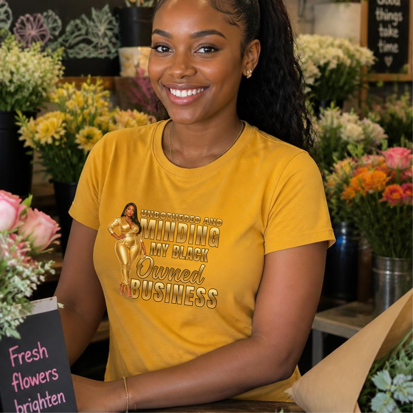 Unbothered and Minding My Black Owned Business - Gold