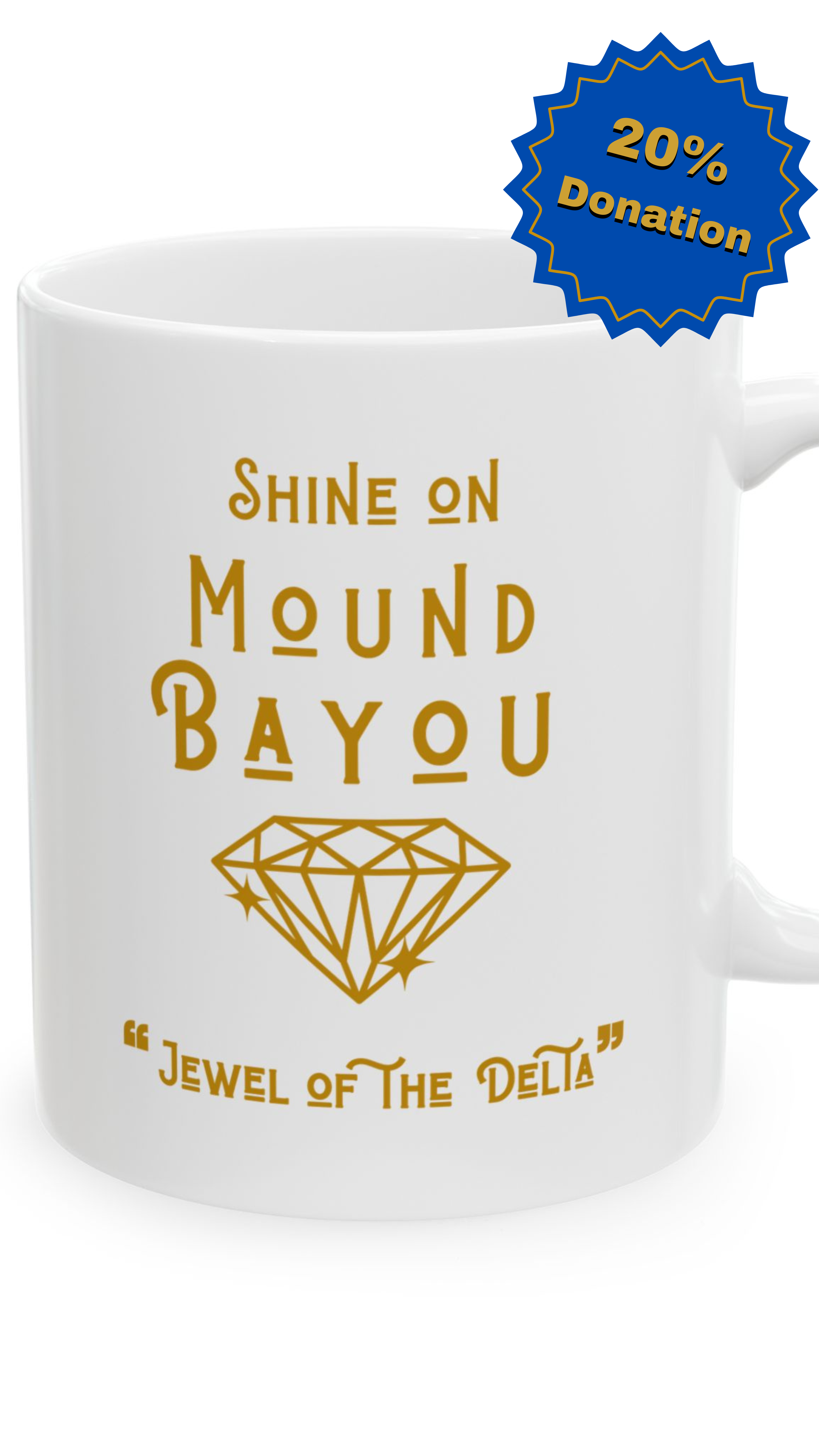 Shine On, Jewel of the Delta -  White/Gold
