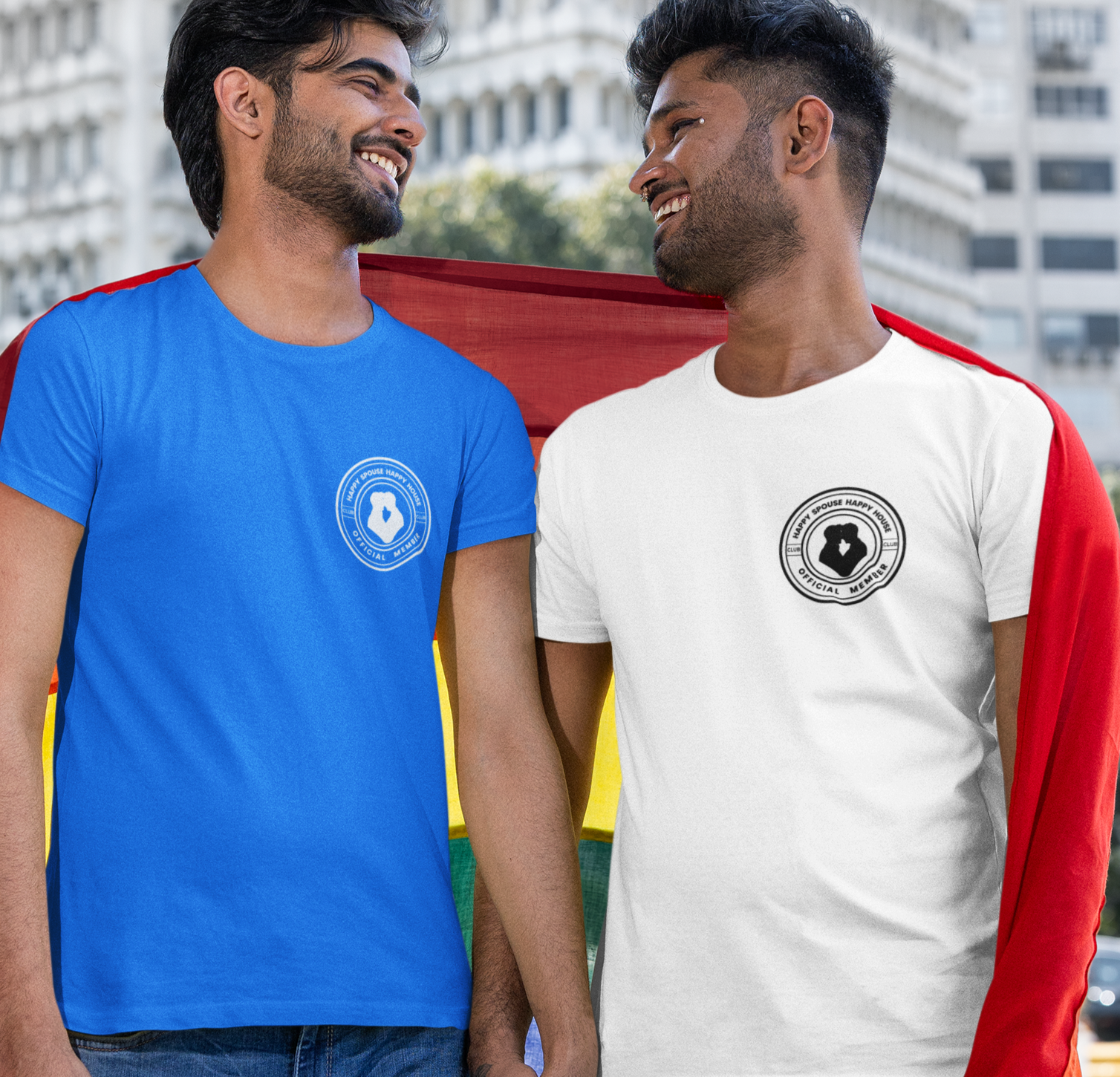 Gay Couple Happy Spouse Happy House Club T-Shirt