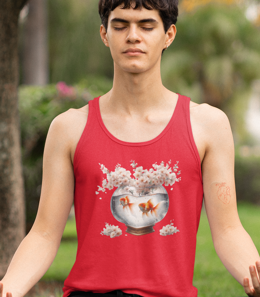 White Blossoms and Goldfish