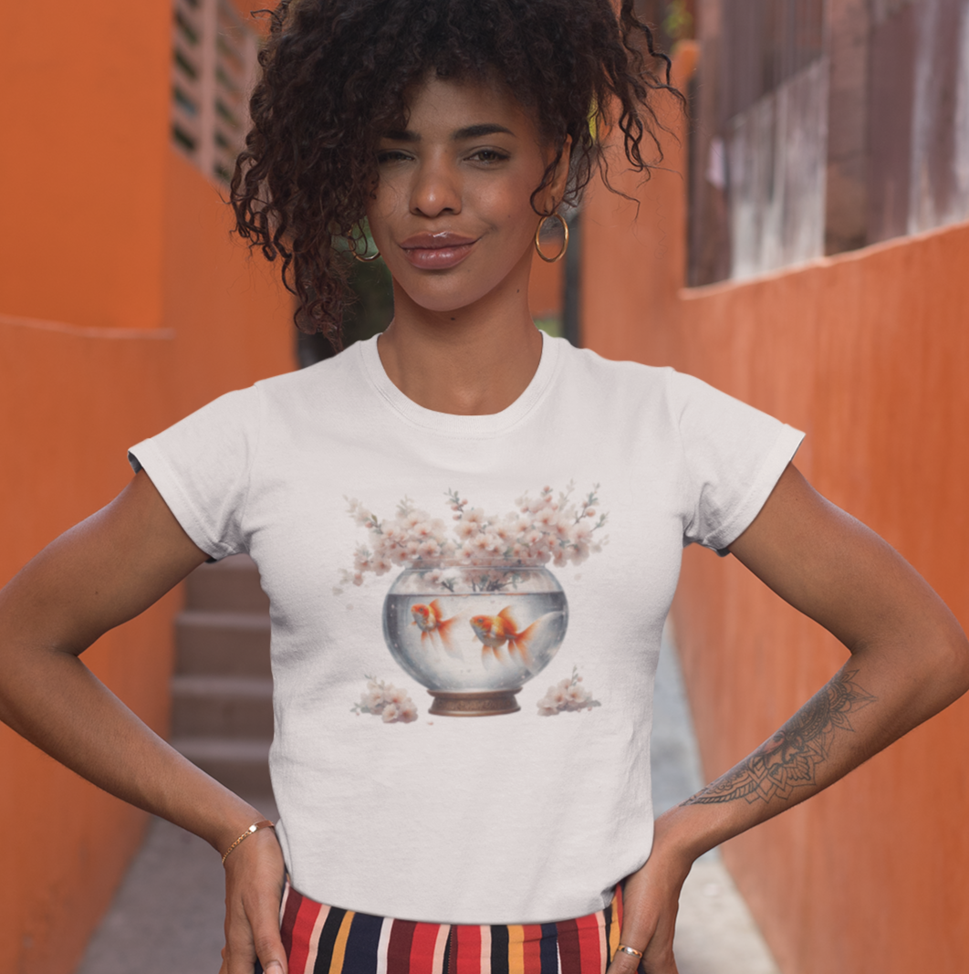 White Blossoms and Goldfish