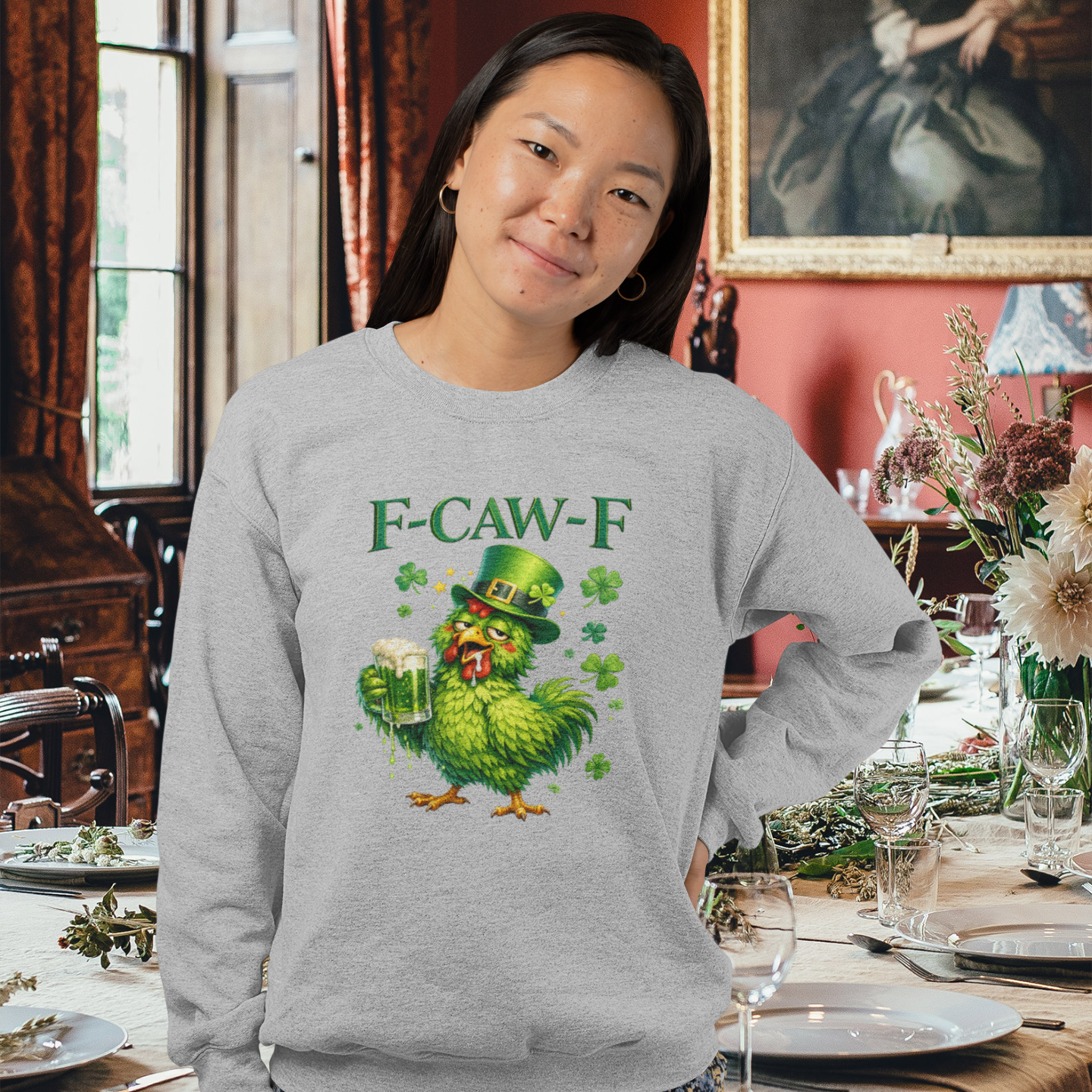 F-CAW-F" Funny Irish Chicken