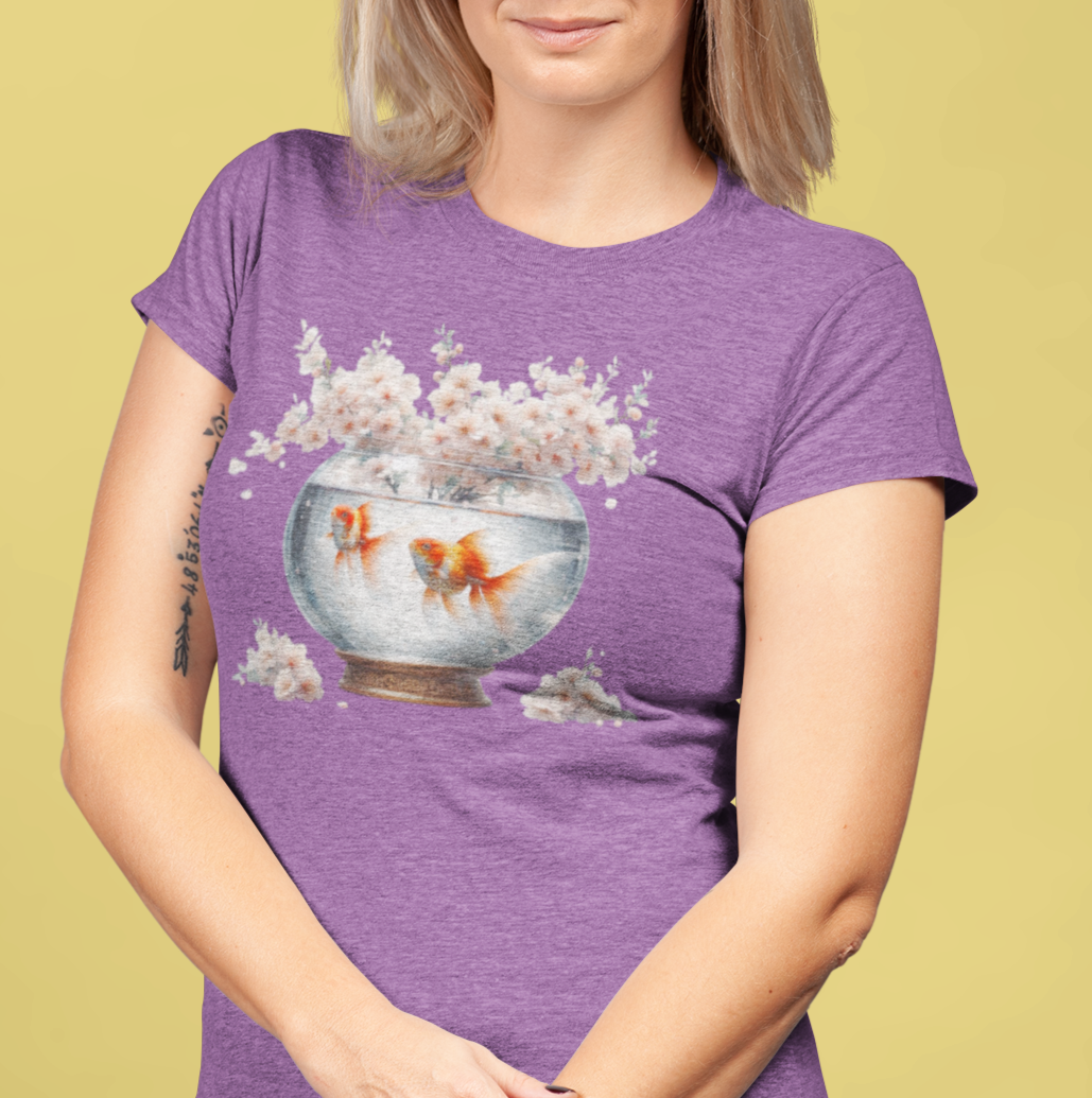 White Blossoms and Gold Fish