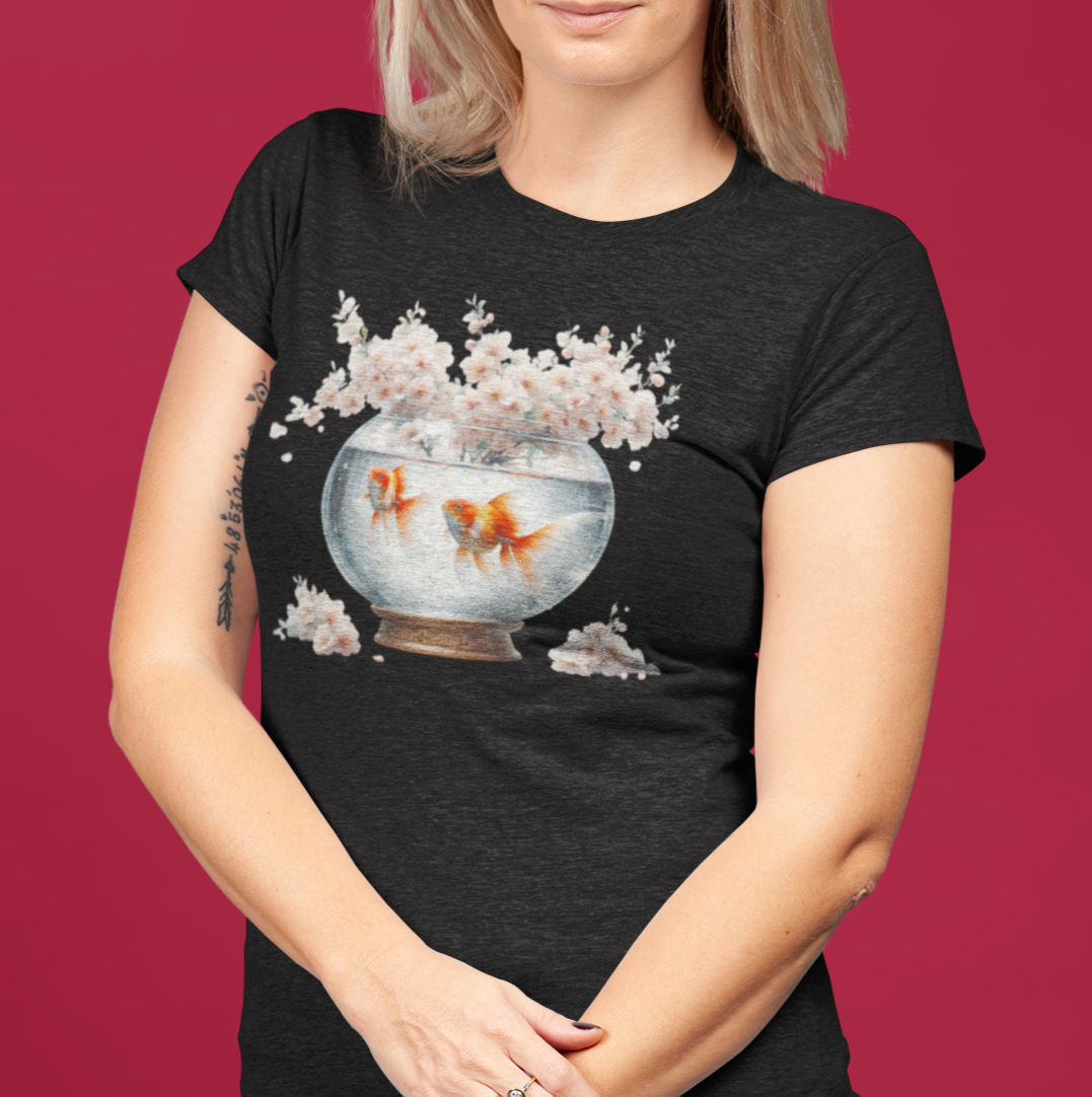 White Blossoms and Gold Fish