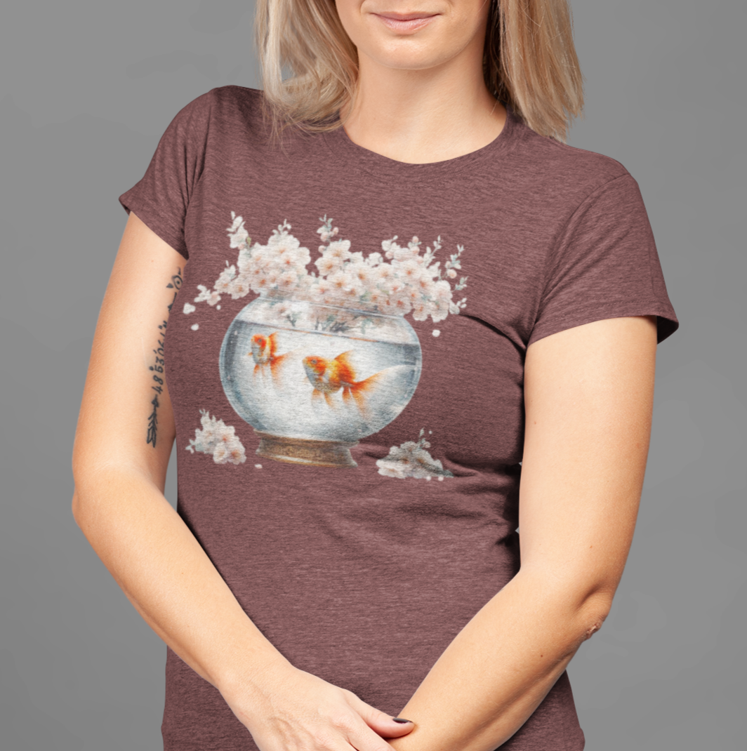 White Blossoms and Gold Fish