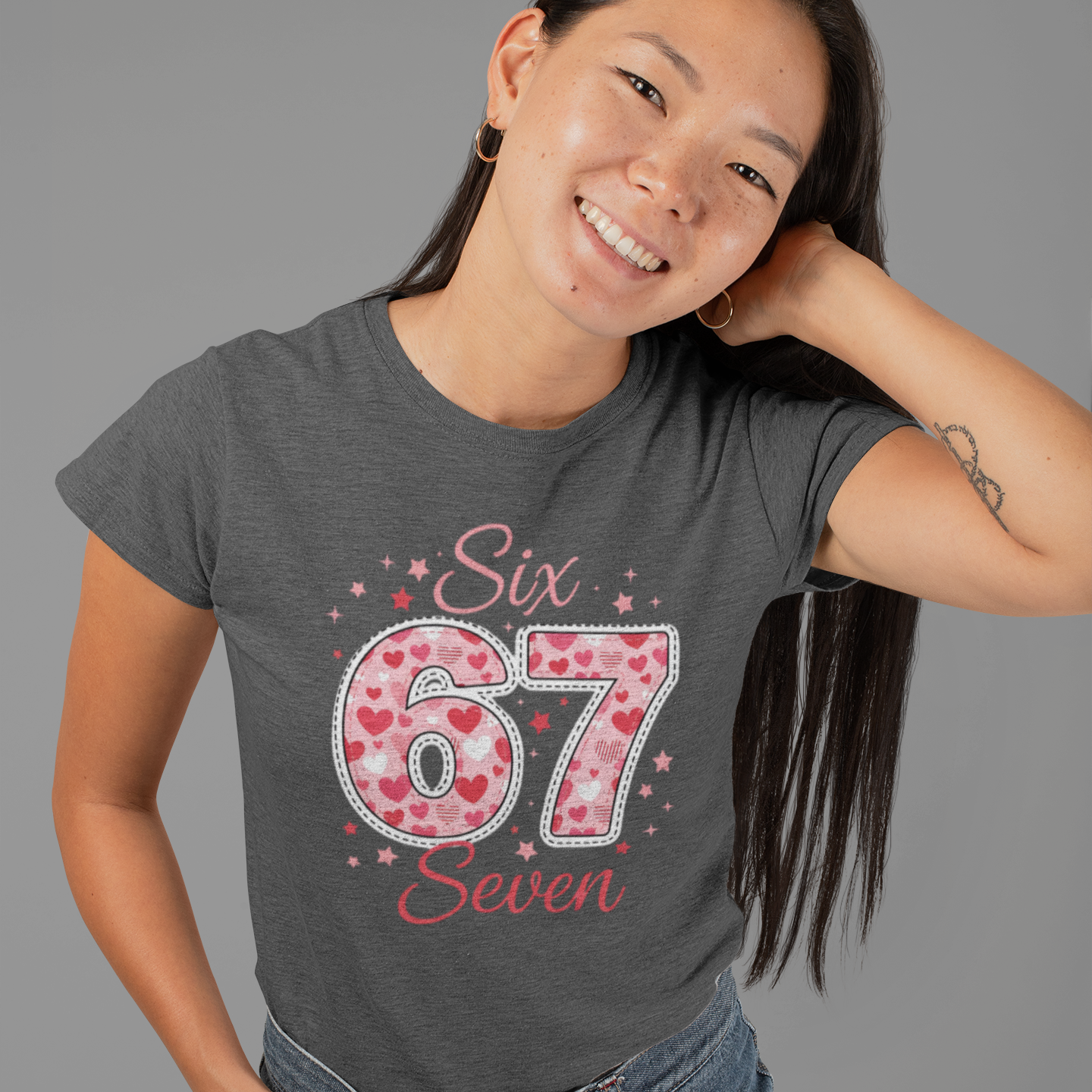 Six Seven' 67 Pink Heart