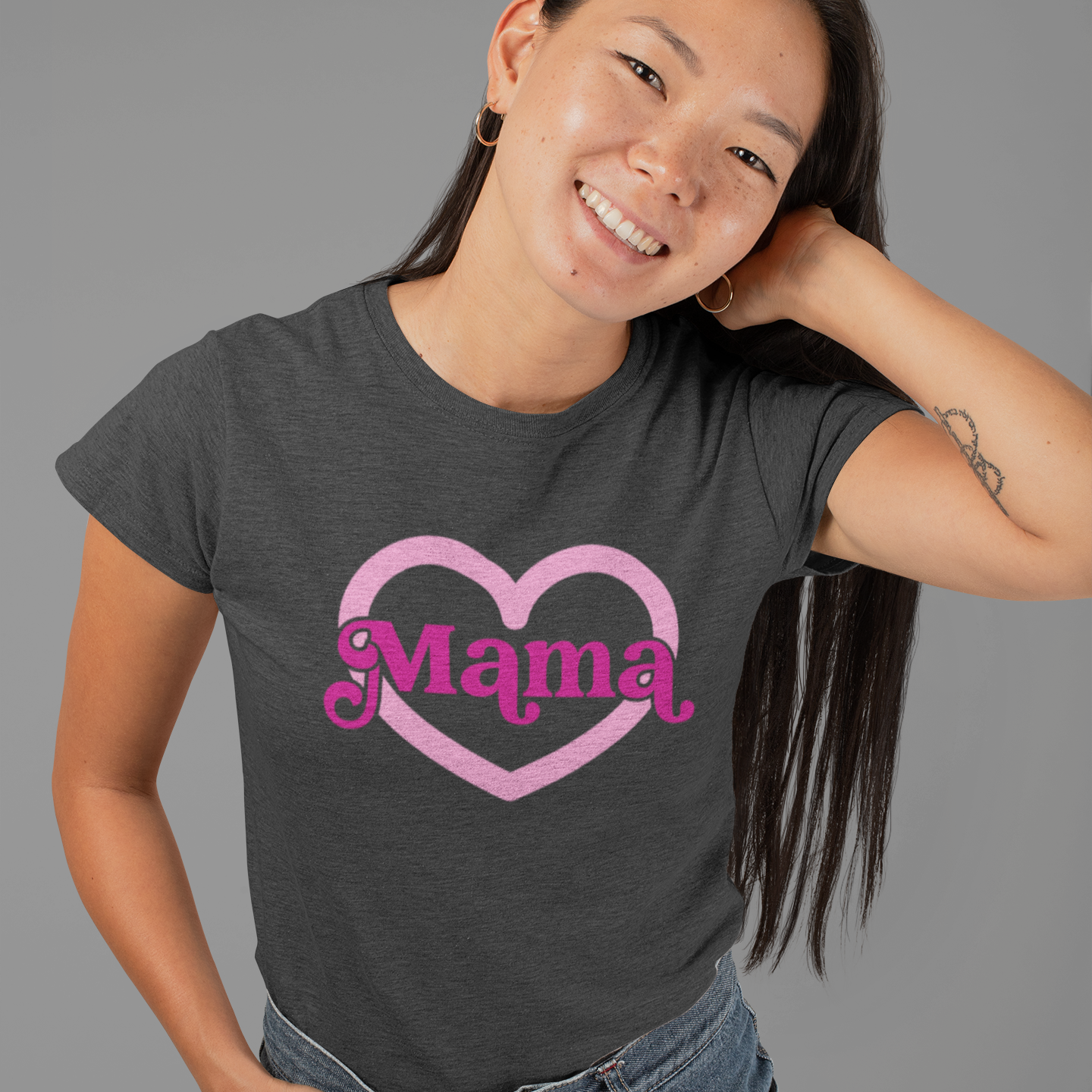 Mama Pink Heart Tee