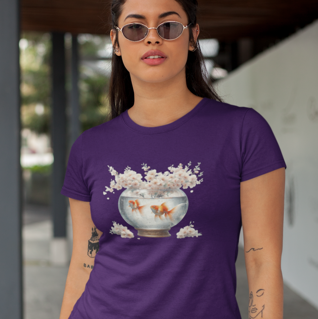 White Blossoms and Goldfish