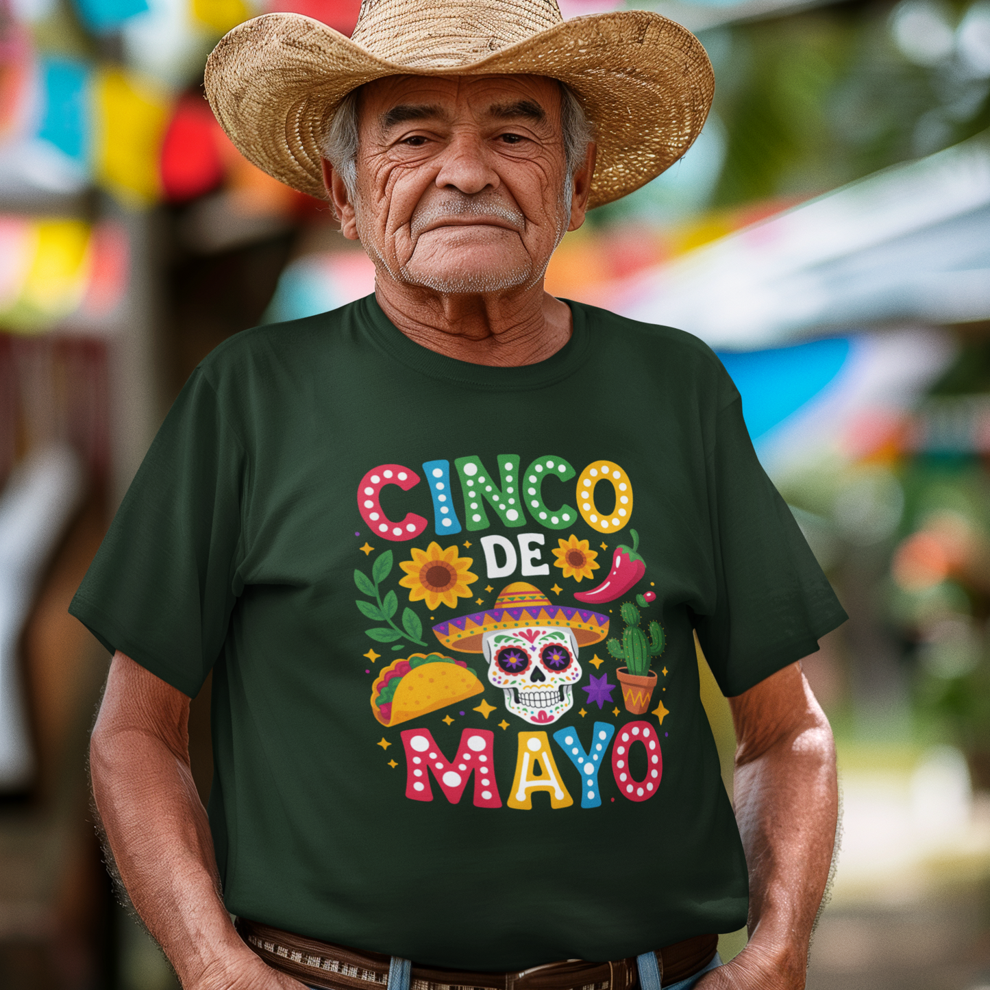 Cinco de Mayo Skull, Taco & Cactus