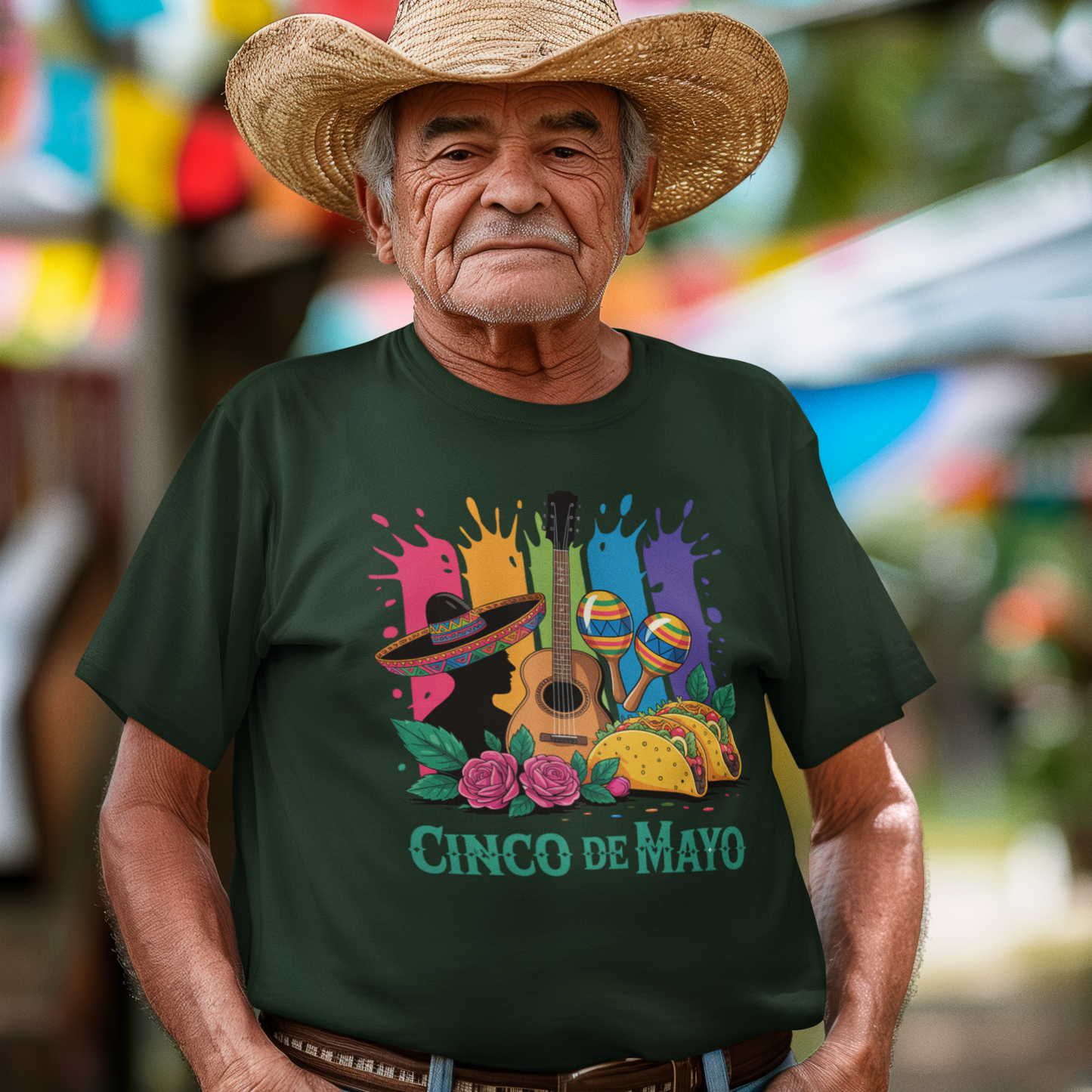 Festive Guitar, Sombrero & Tacos