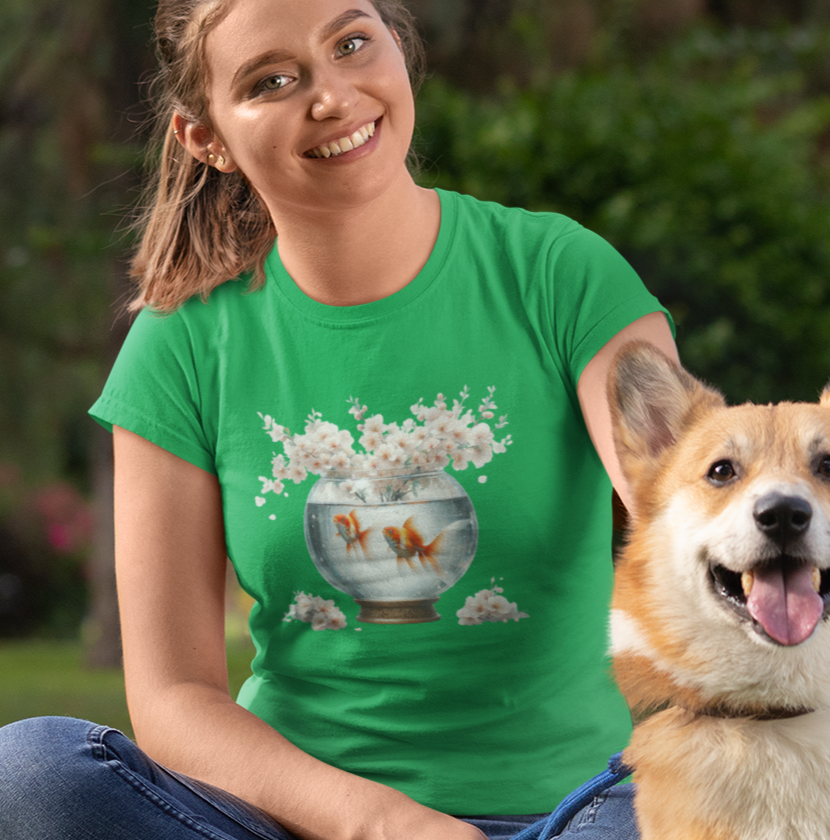 White Blossoms and Goldfish