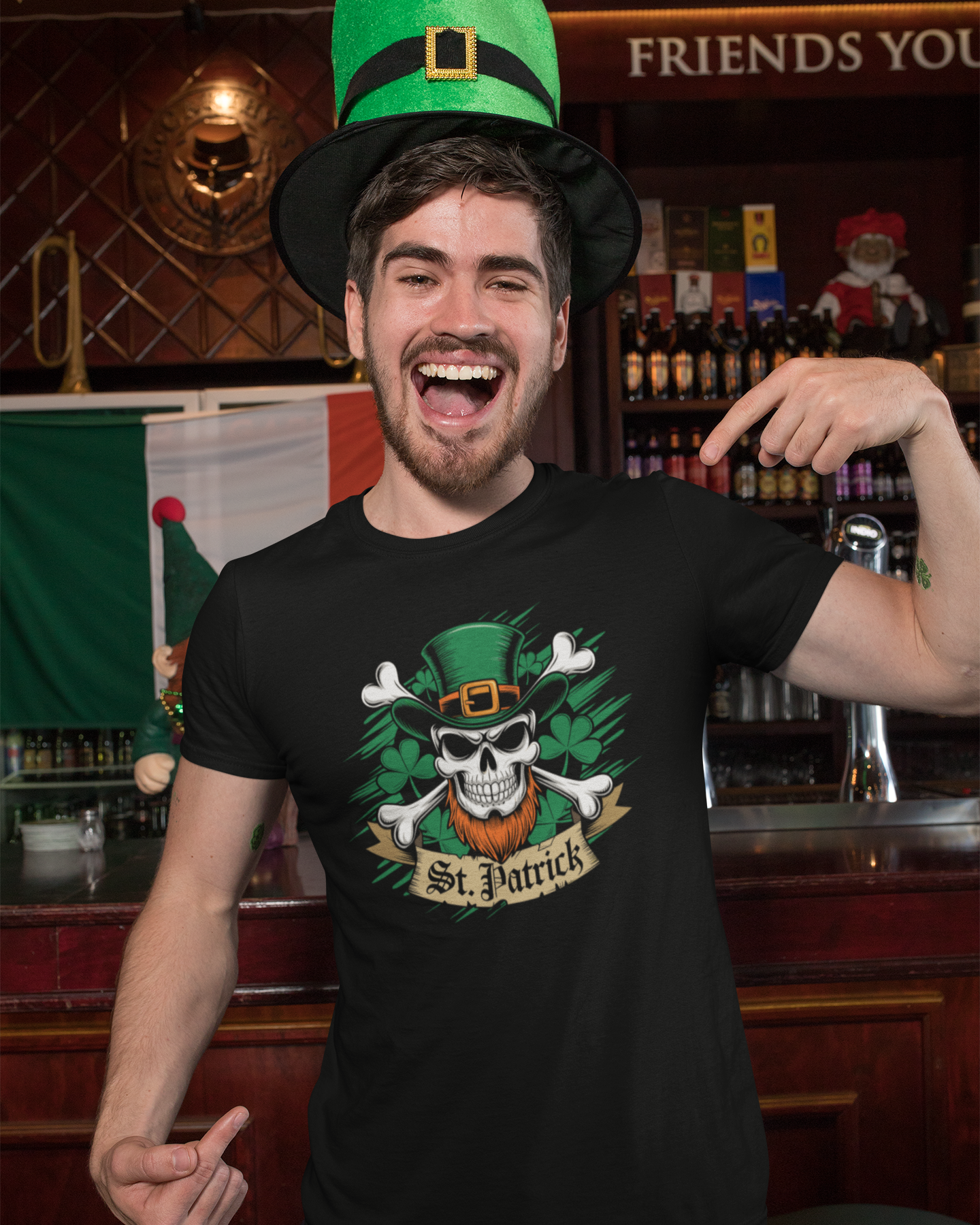 Irish Leprechaun Skull and Cross Bones