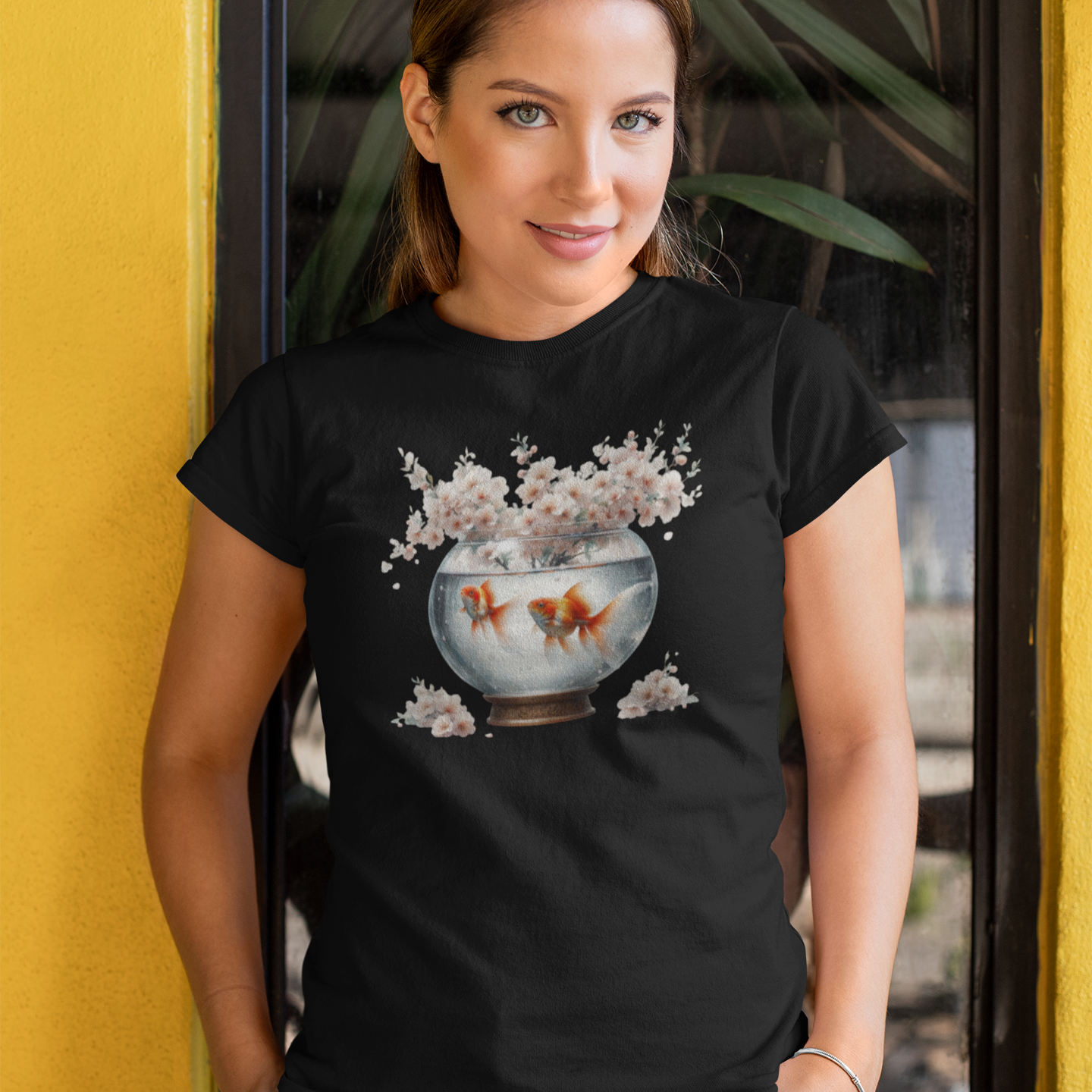 White Blossoms and Goldfish