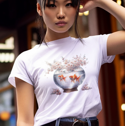 White Blossoms and Goldfish