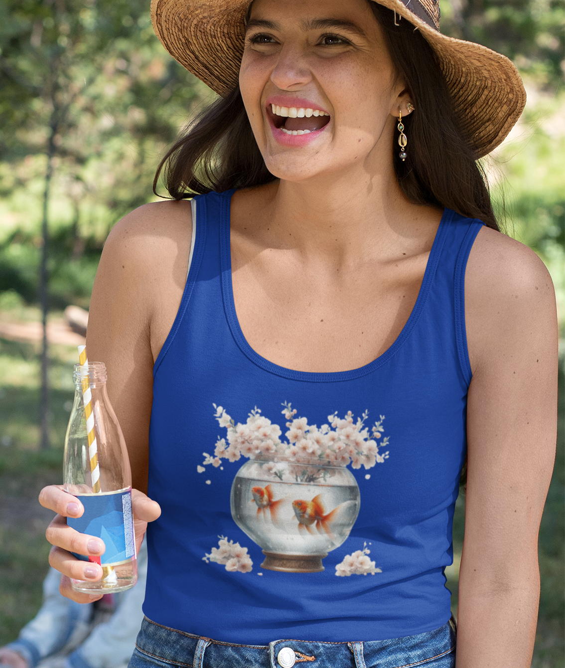 White Blossoms and Goldfish