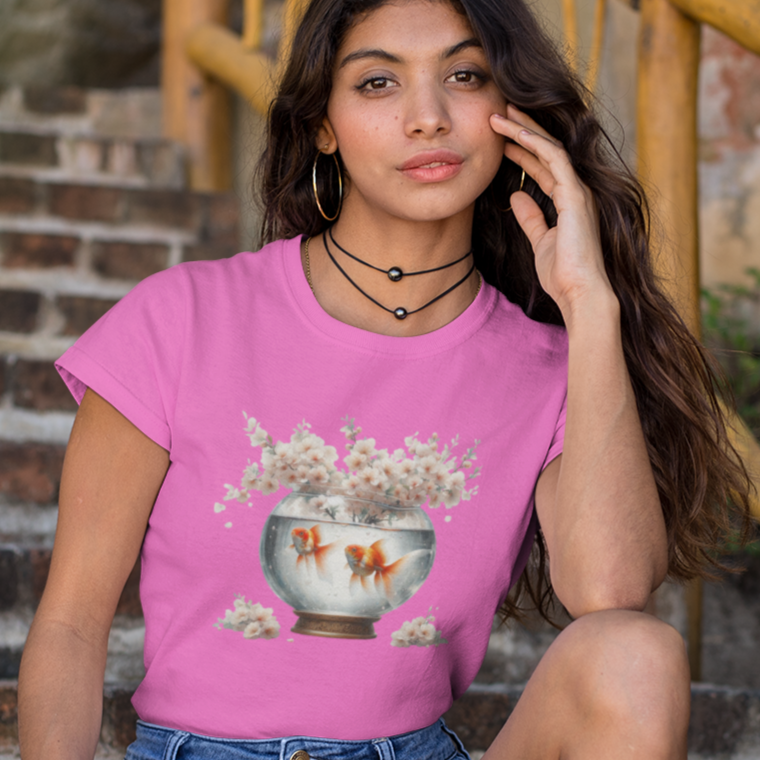 White Blossoms and Goldfish